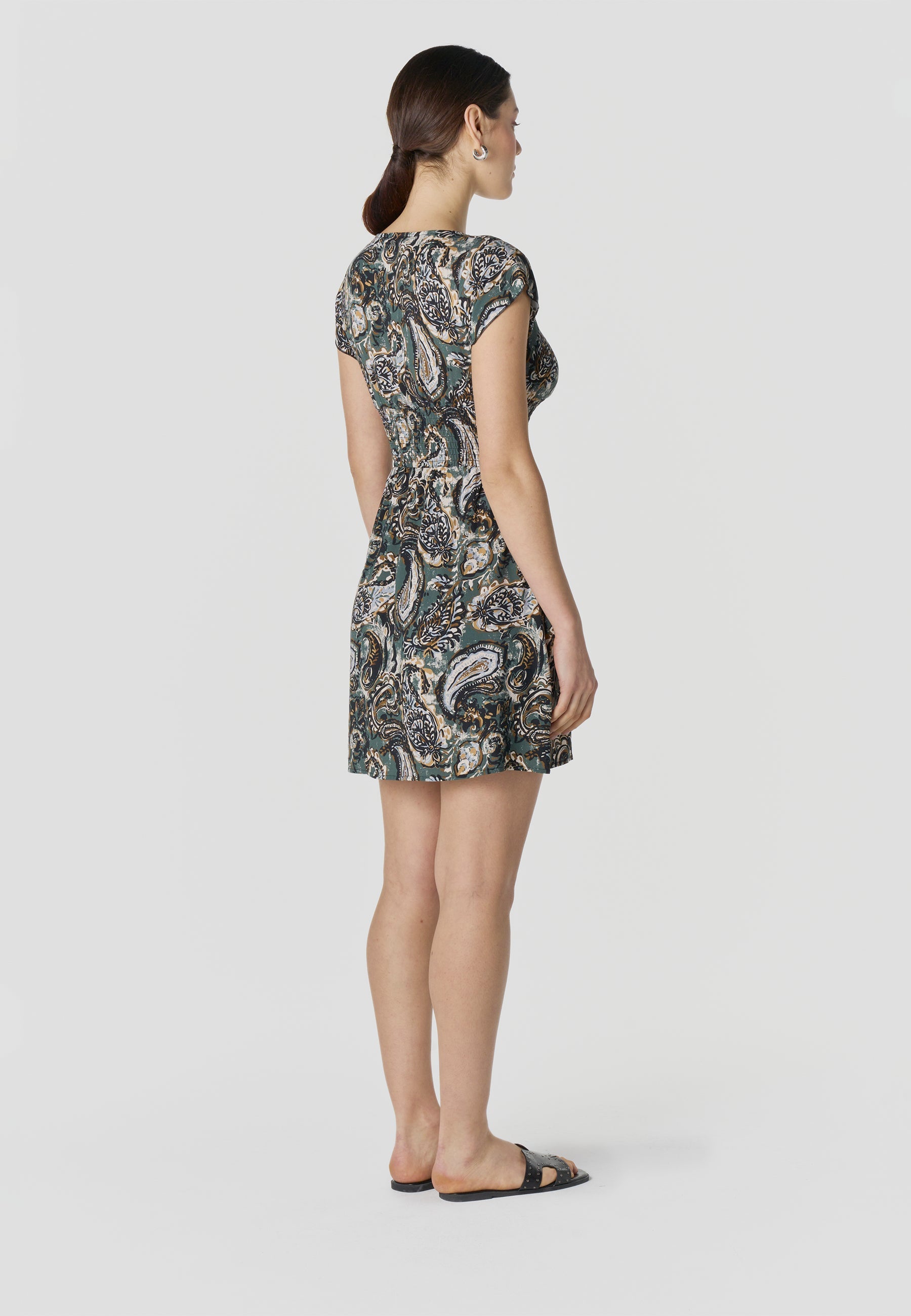 Vestido Mujer Corto Estampado Manga Corta – Koroshi 2612VS35