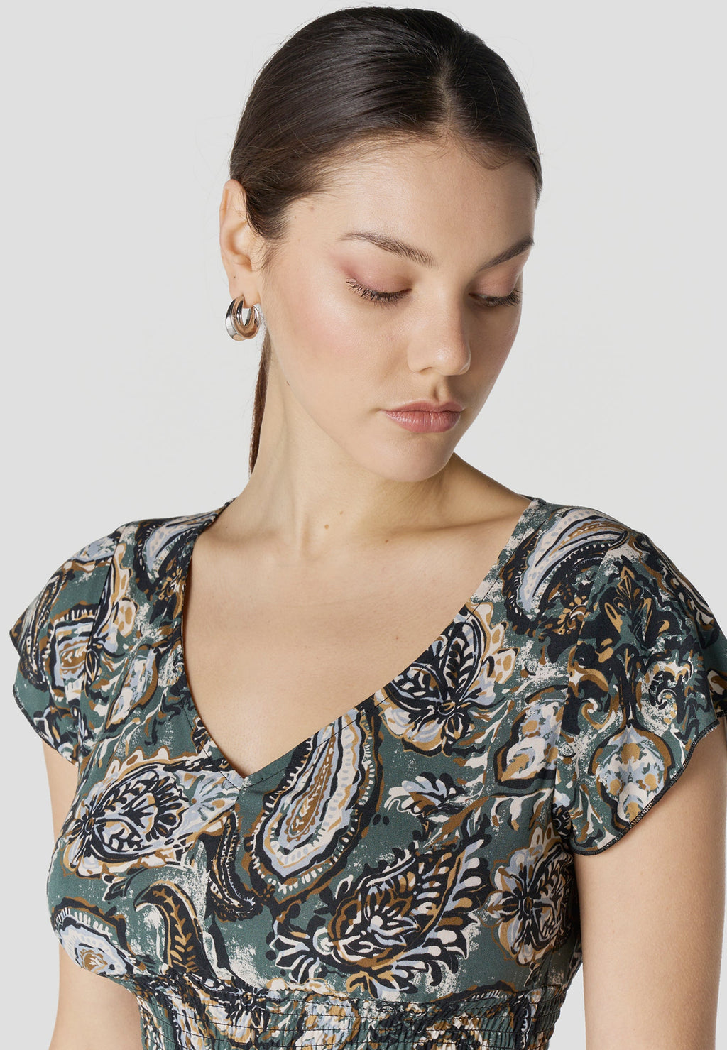 Vestido Mujer Corto Estampado Manga Corta – Koroshi 2612VS35