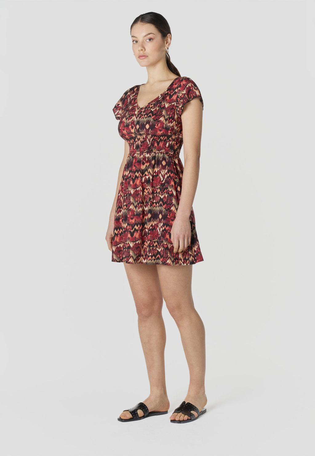 Vestido Mujer Corto Estampado Manga Corta – Koroshi 2612VS35