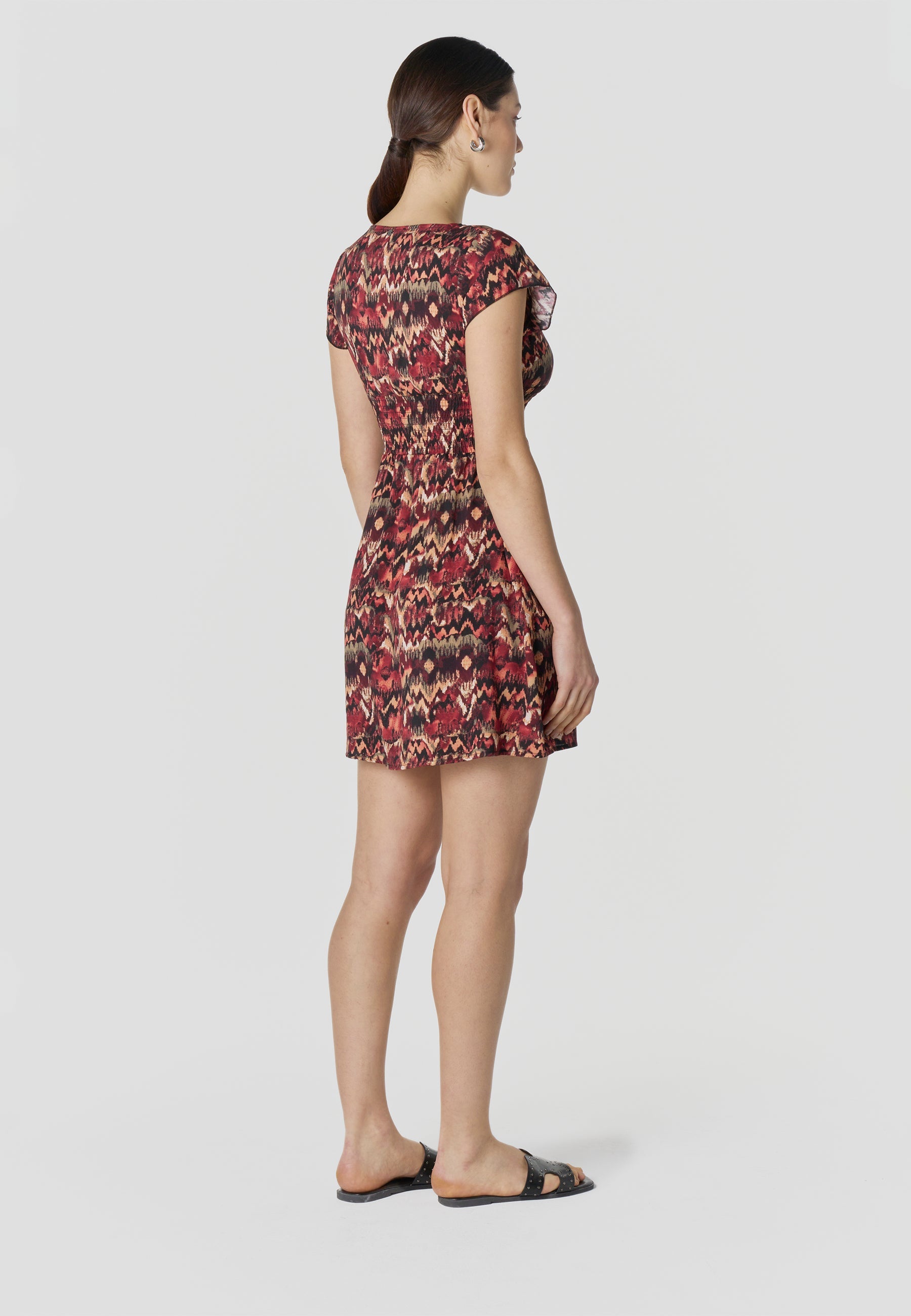 Vestido Mujer Corto Estampado Manga Corta – Koroshi 2612VS35
