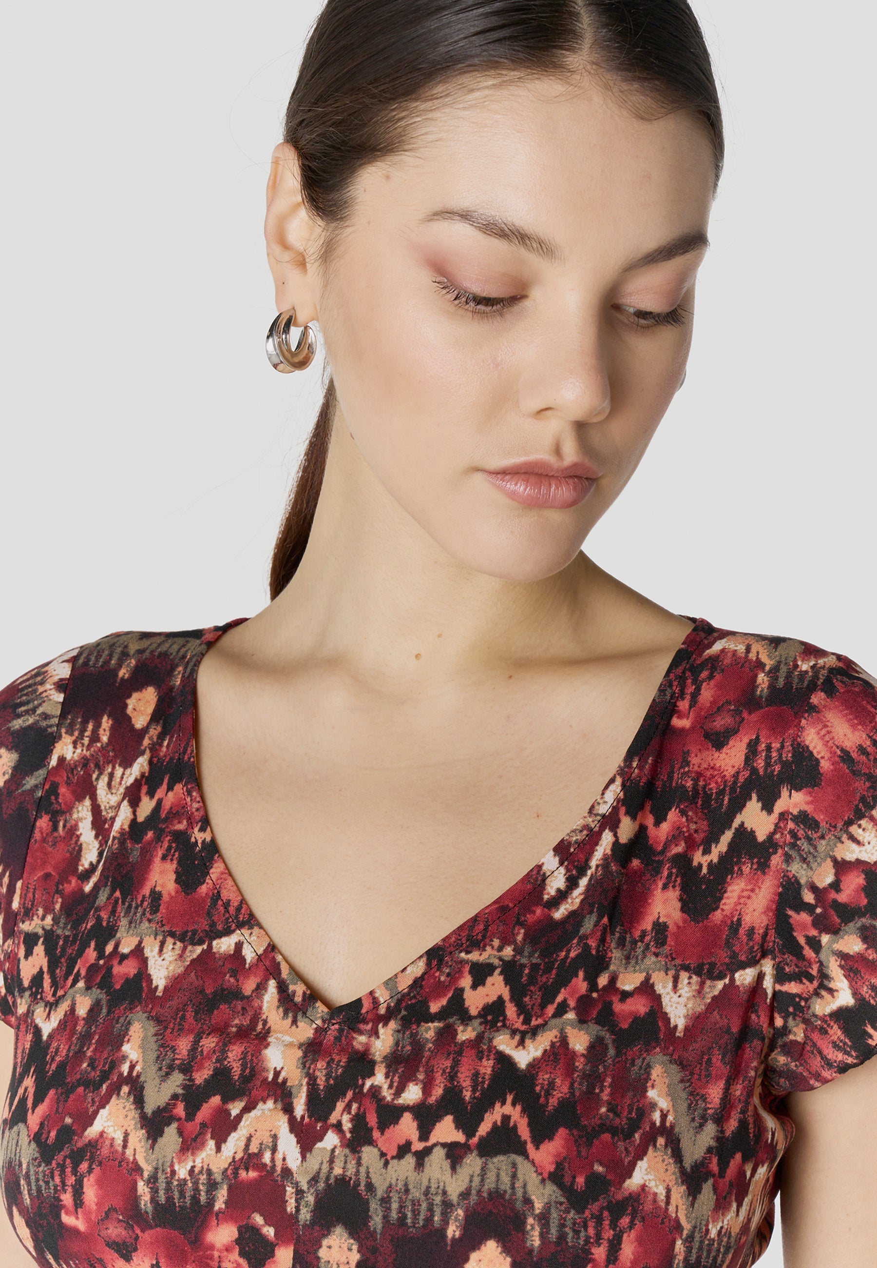 Vestido Mujer Corto Estampado Manga Corta – Koroshi 2612VS35