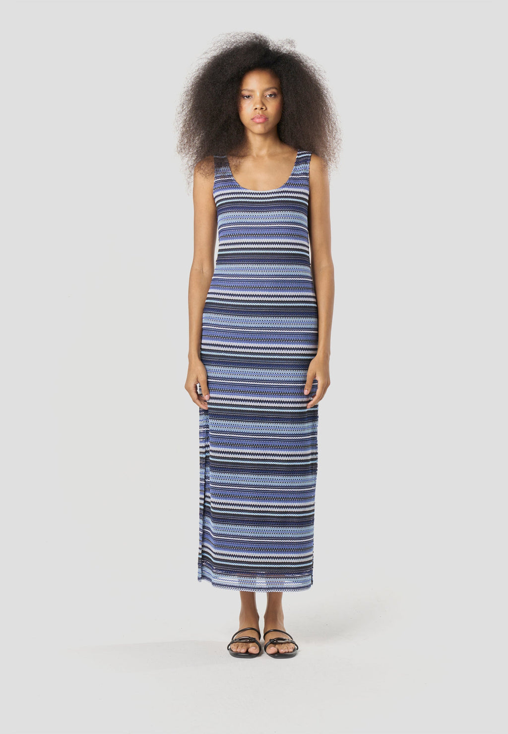 Vestido Largo Mujer Punto Rayas Tirantes – Koroshi 2612VS42