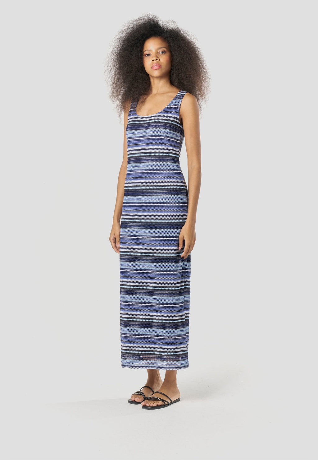 Vestido Largo Mujer Punto Rayas Tirantes – Koroshi 2612VS42