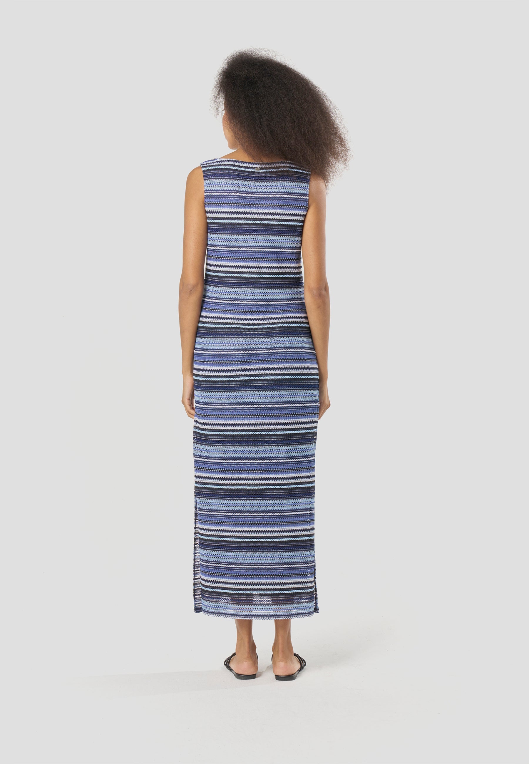 Vestido Largo Mujer Punto Rayas Tirantes – Koroshi 2612VS42