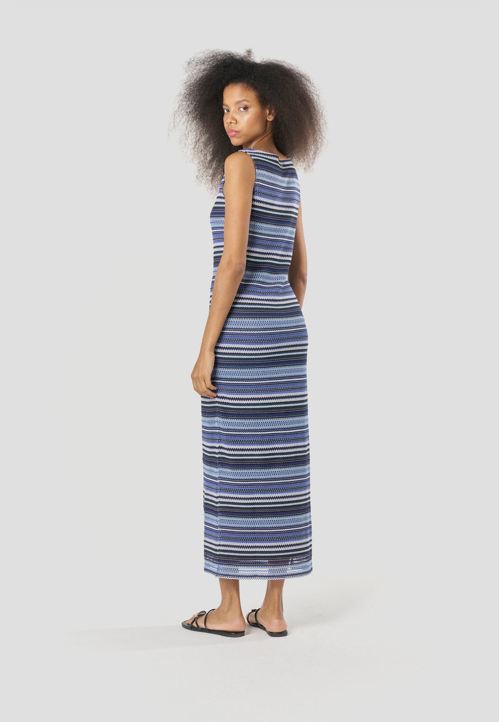 Vestido Largo Mujer Punto Rayas Tirantes – Koroshi 2612VS42