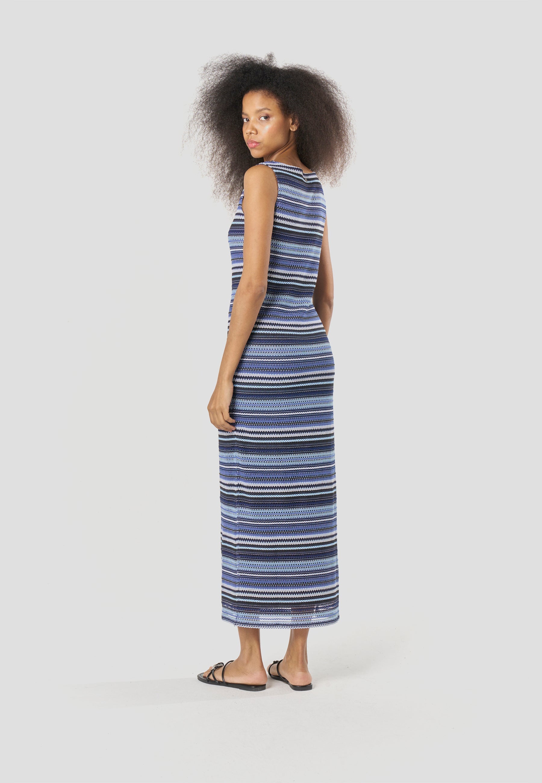 Vestido Largo Mujer Punto Rayas Tirantes – Koroshi 2612VS42
