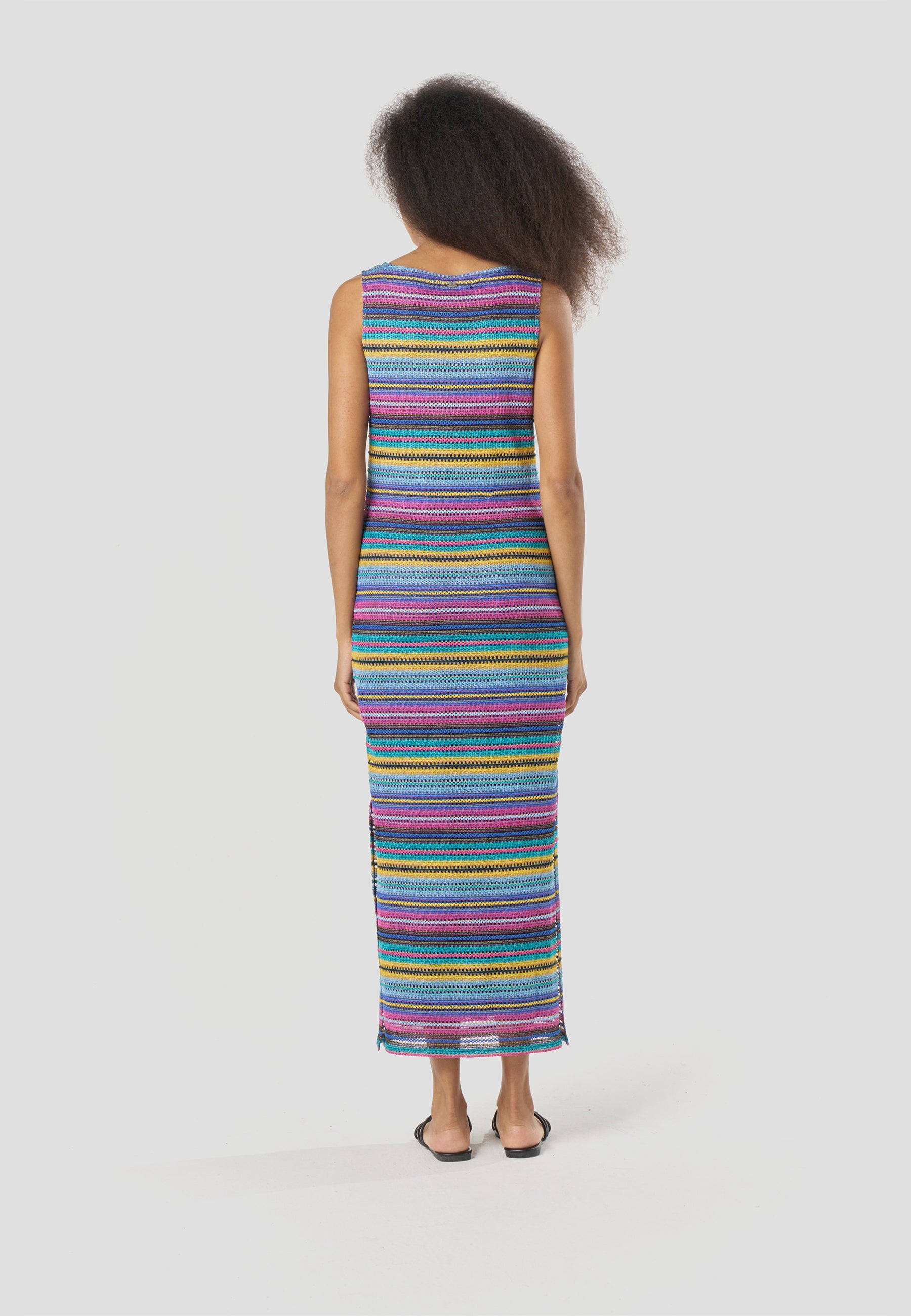 Vestido Largo Mujer Punto Rayas Tirantes – Koroshi 2612VS42
