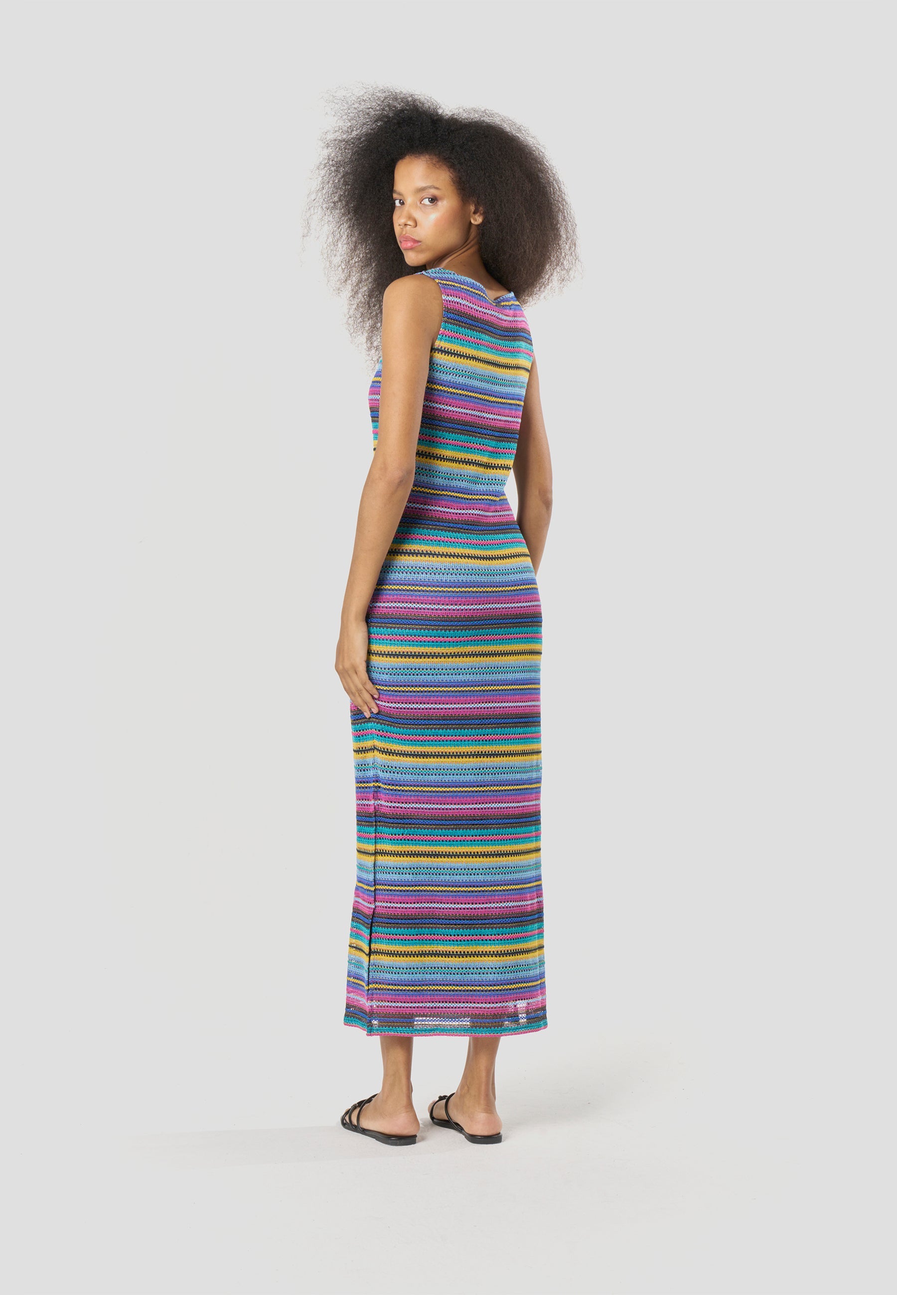 Vestido Largo Mujer Punto Rayas Tirantes – Koroshi 2612VS42