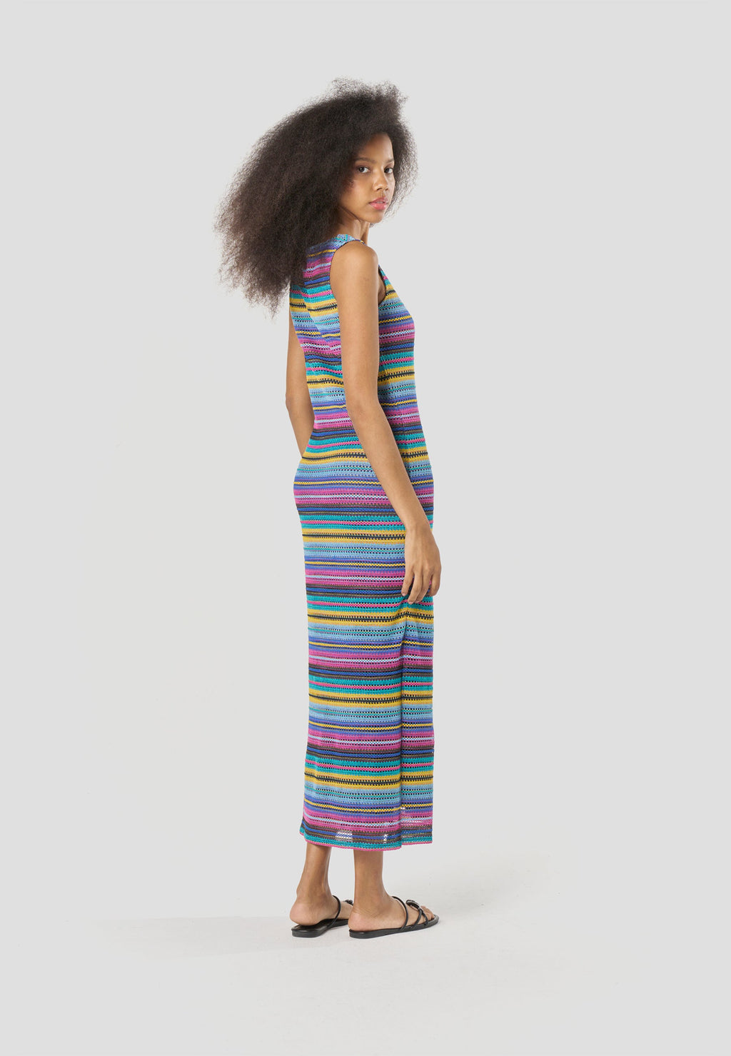 Vestido Largo Mujer Punto Rayas Tirantes – Koroshi 2612VS42