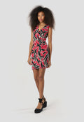 Vestido Mujer Corto Estampado Escote Cruzado – Koroshi Rojo