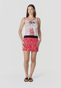 Vestido Mujer Corto Estampado Chica – Koroshi Rojo