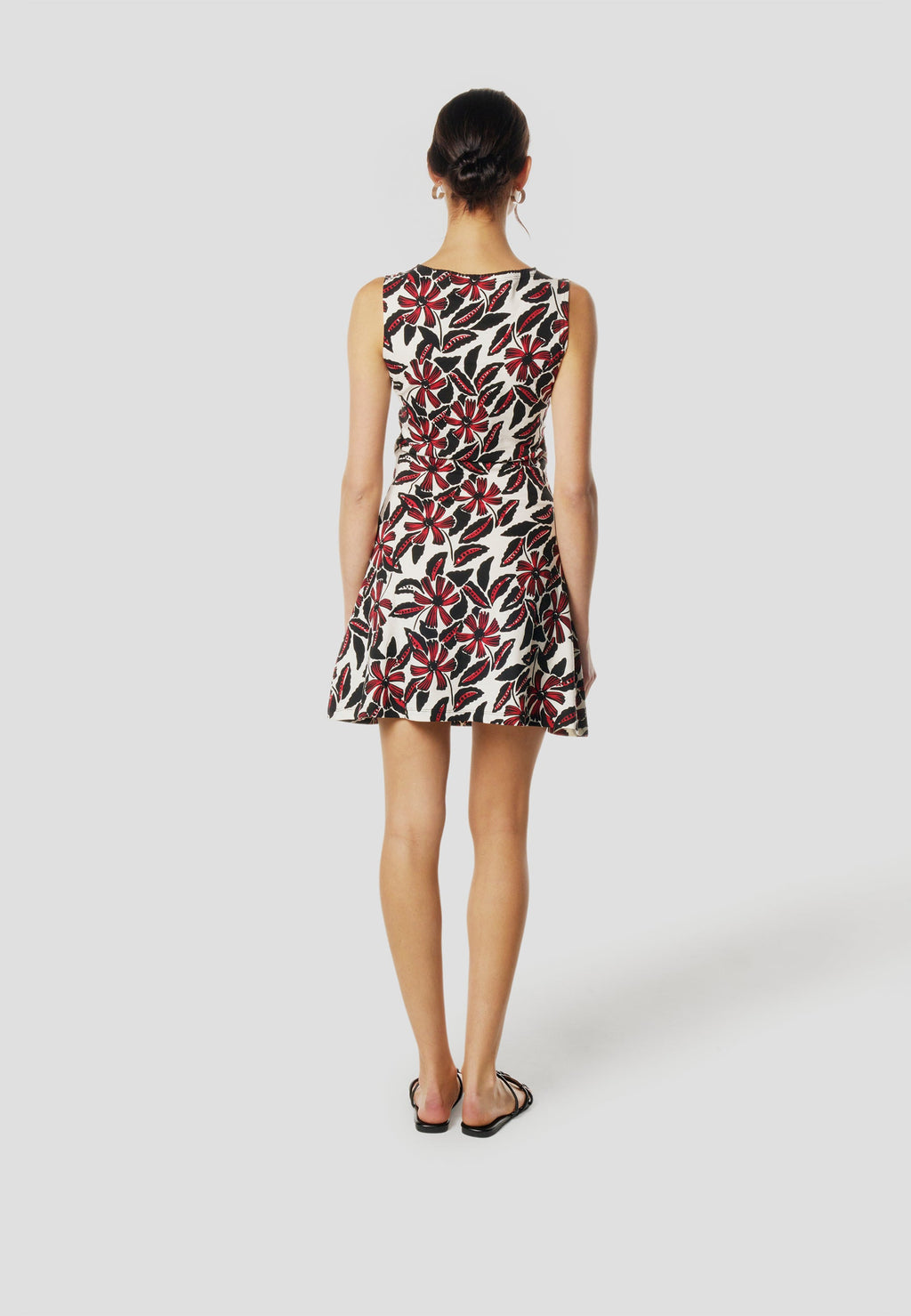 Vestido Mujer Corto Estampado Floral Escote Cruzado – Koroshi Crudo