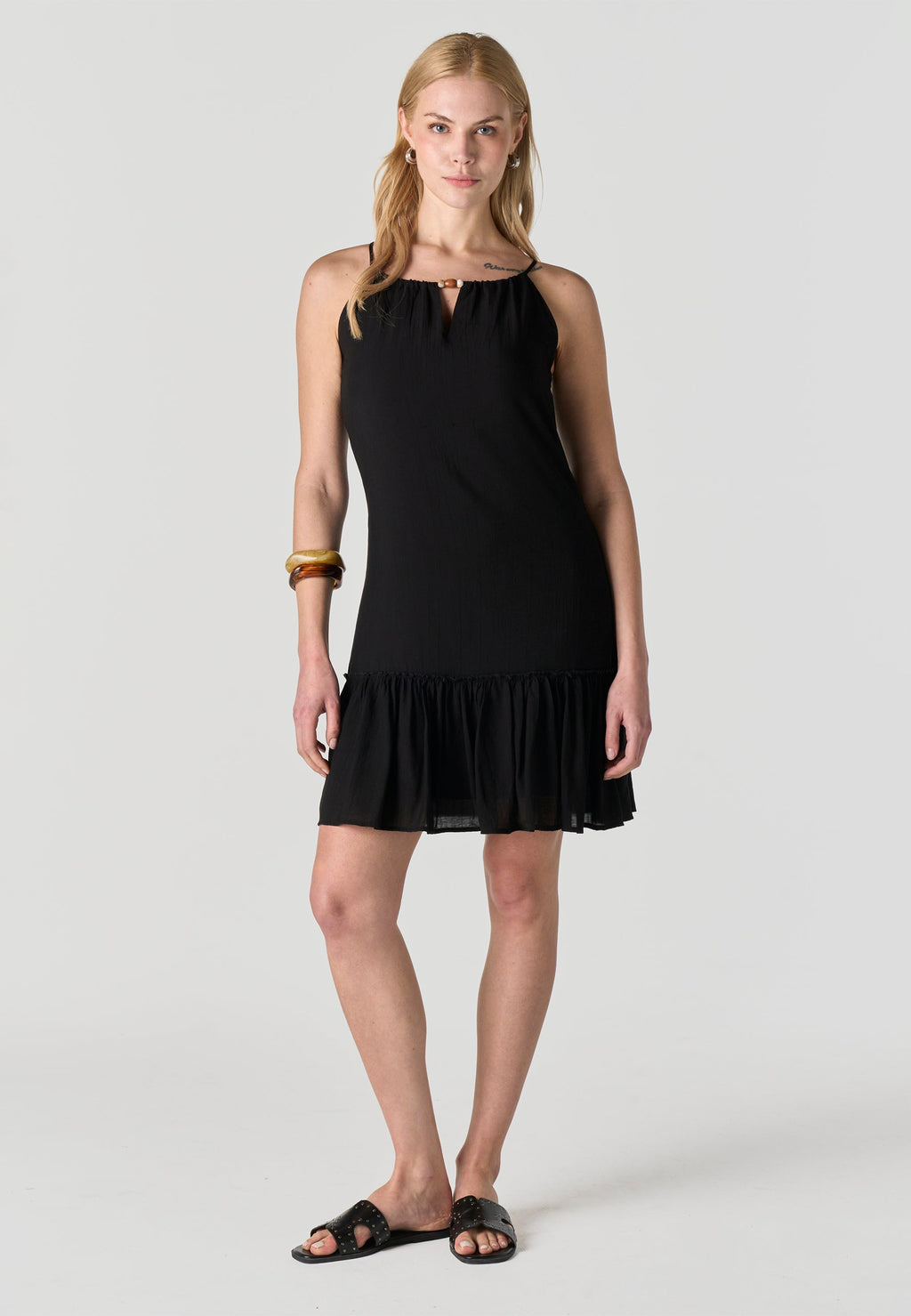 Vestido Mujer Corto Escote Halter – Koroshi Negro