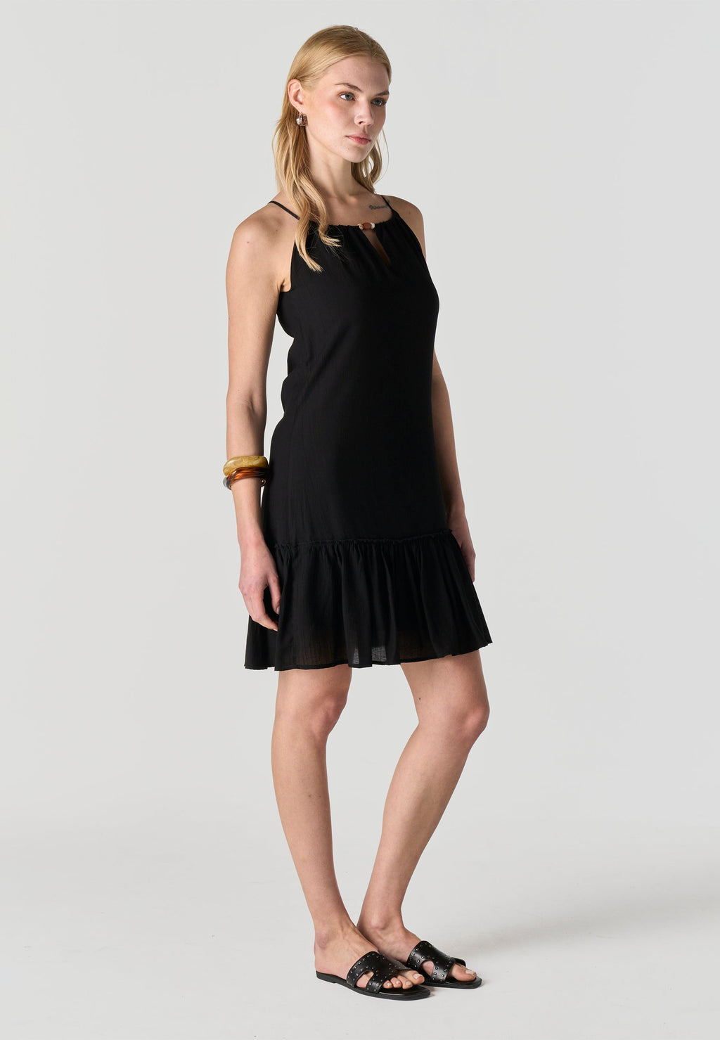Vestido Mujer Corto Escote Halter – Koroshi Negro