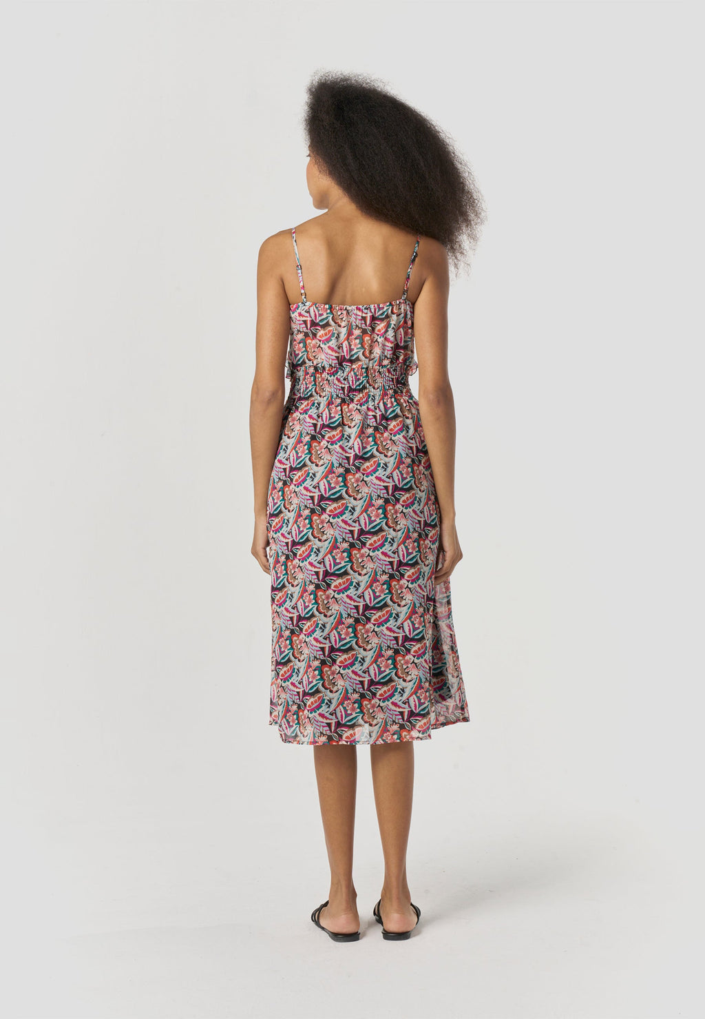 Vestido Mujer Midi Tirantes Estampado Paisley – Koroshi Multicolor