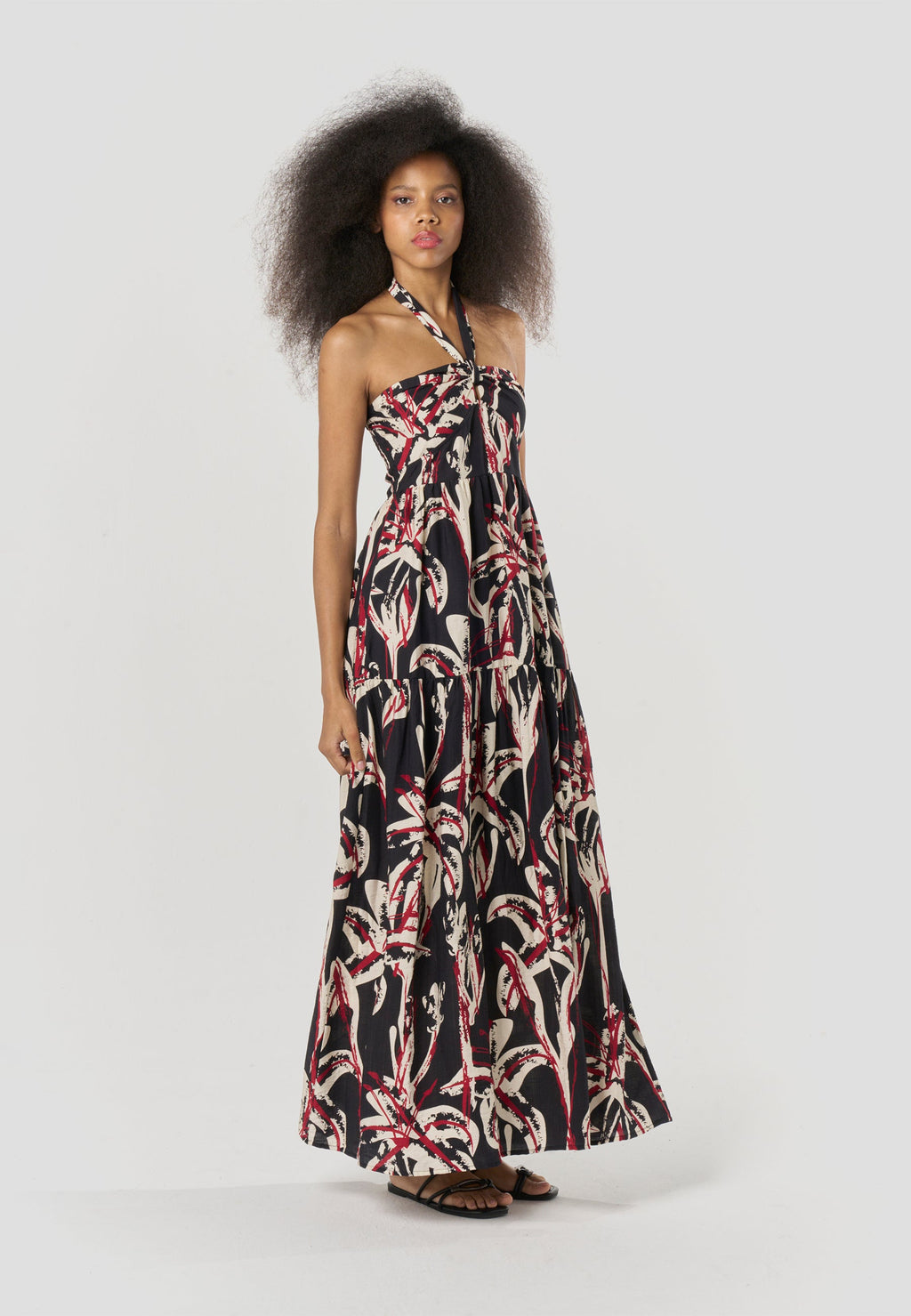 Vestido Mujer Largo Escote Halter Estampado – Koroshi 2612VS71