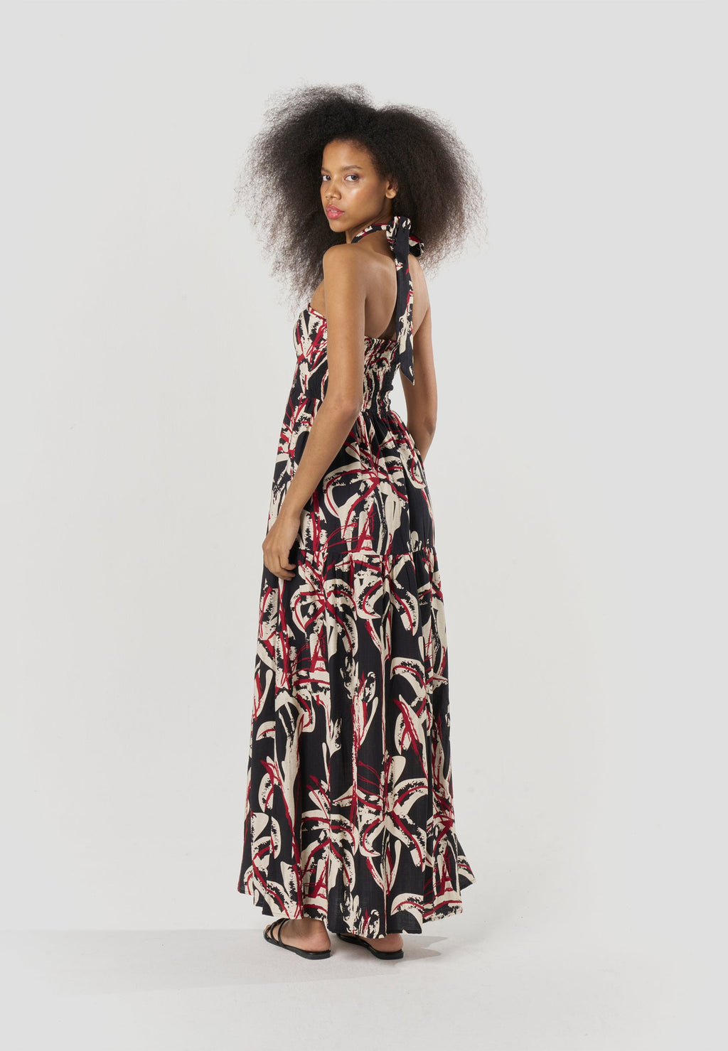 Vestido Mujer Largo Escote Halter Estampado – Koroshi 2612VS71
