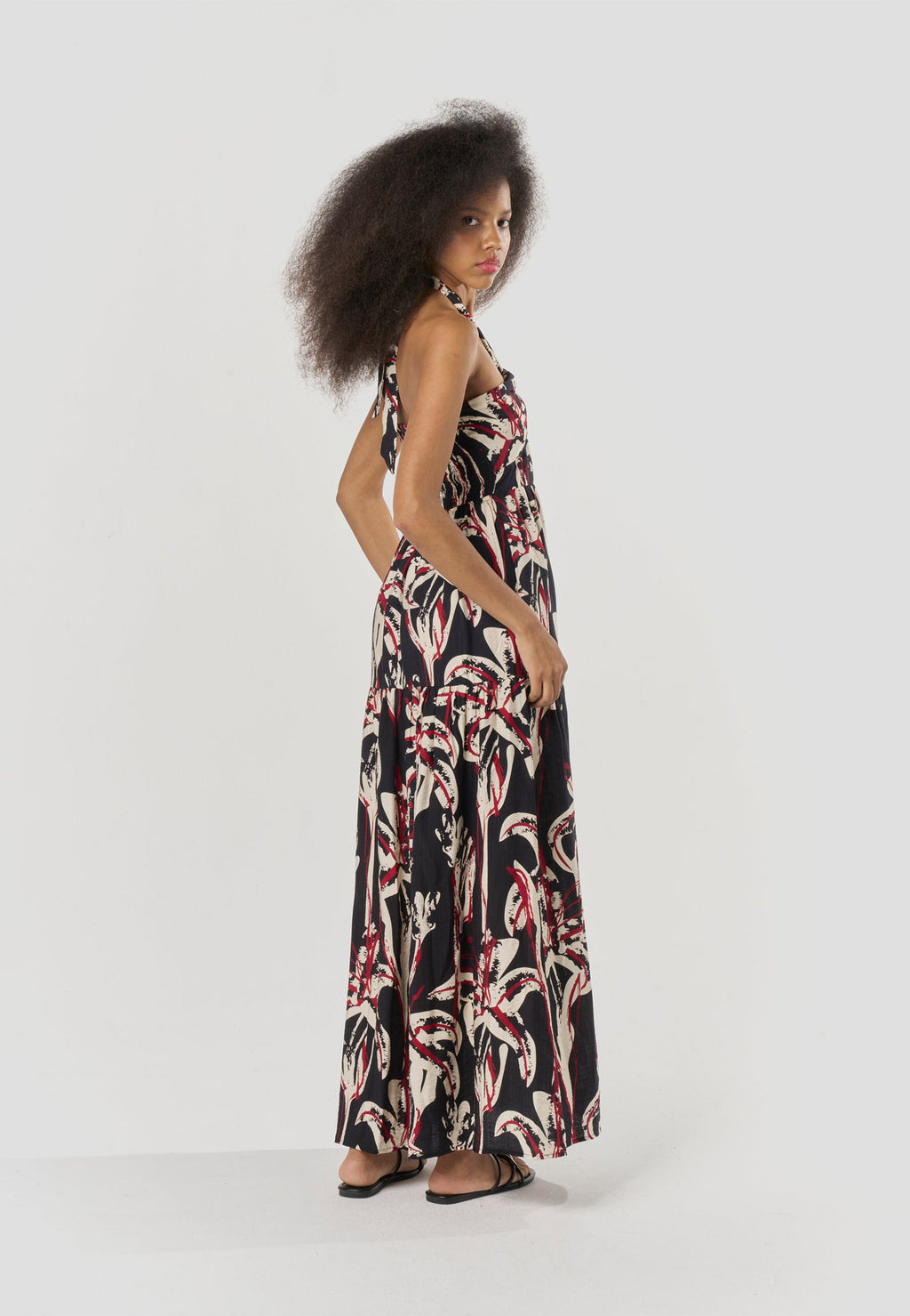 Vestido Mujer Largo Escote Halter Estampado – Koroshi 2612VS71