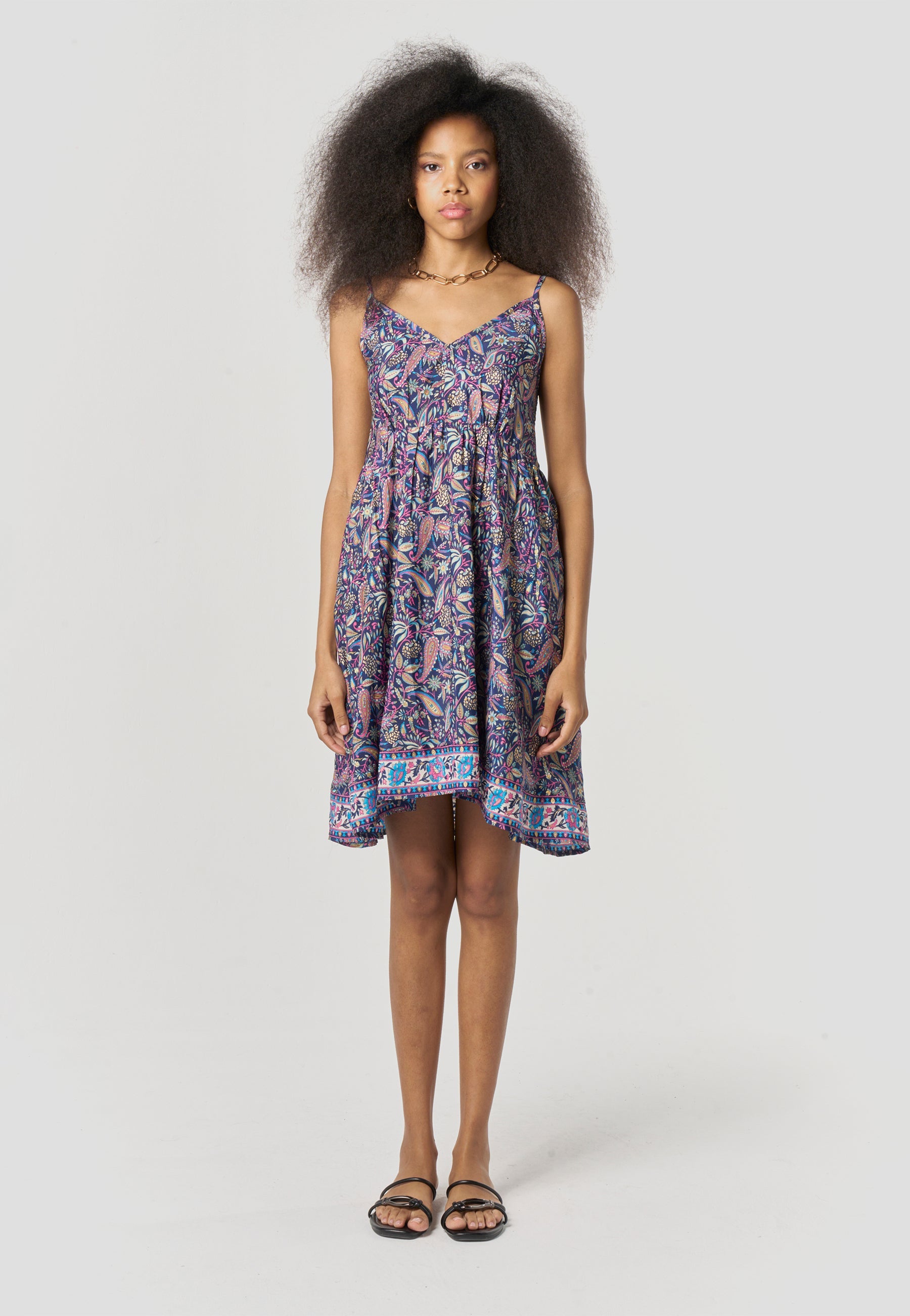 Vestido Mujer Corto Tirantes Estampado Paisley – Koroshi 2612VS76