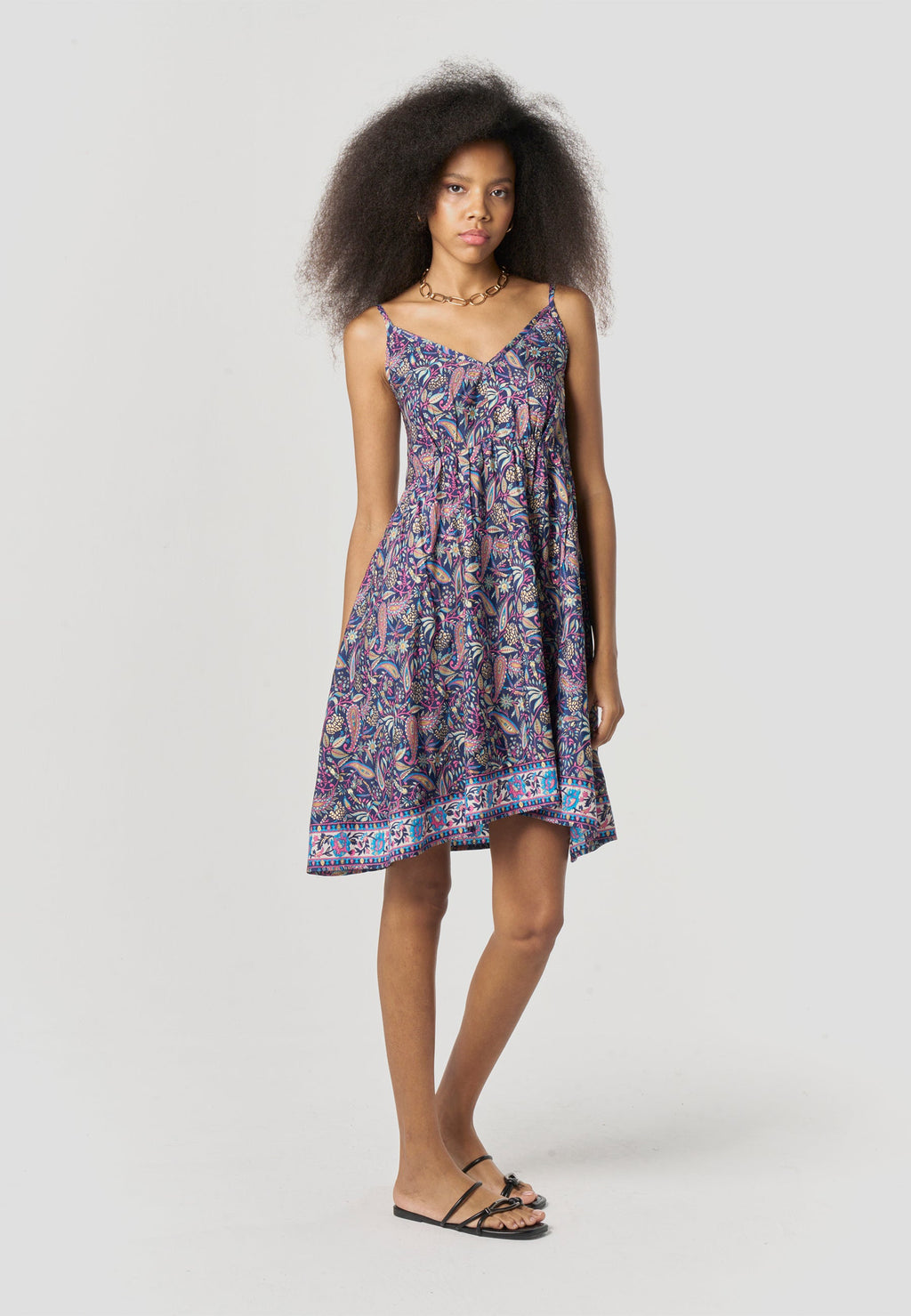 Vestido Mujer Corto Tirantes Estampado Paisley – Koroshi 2612VS76
