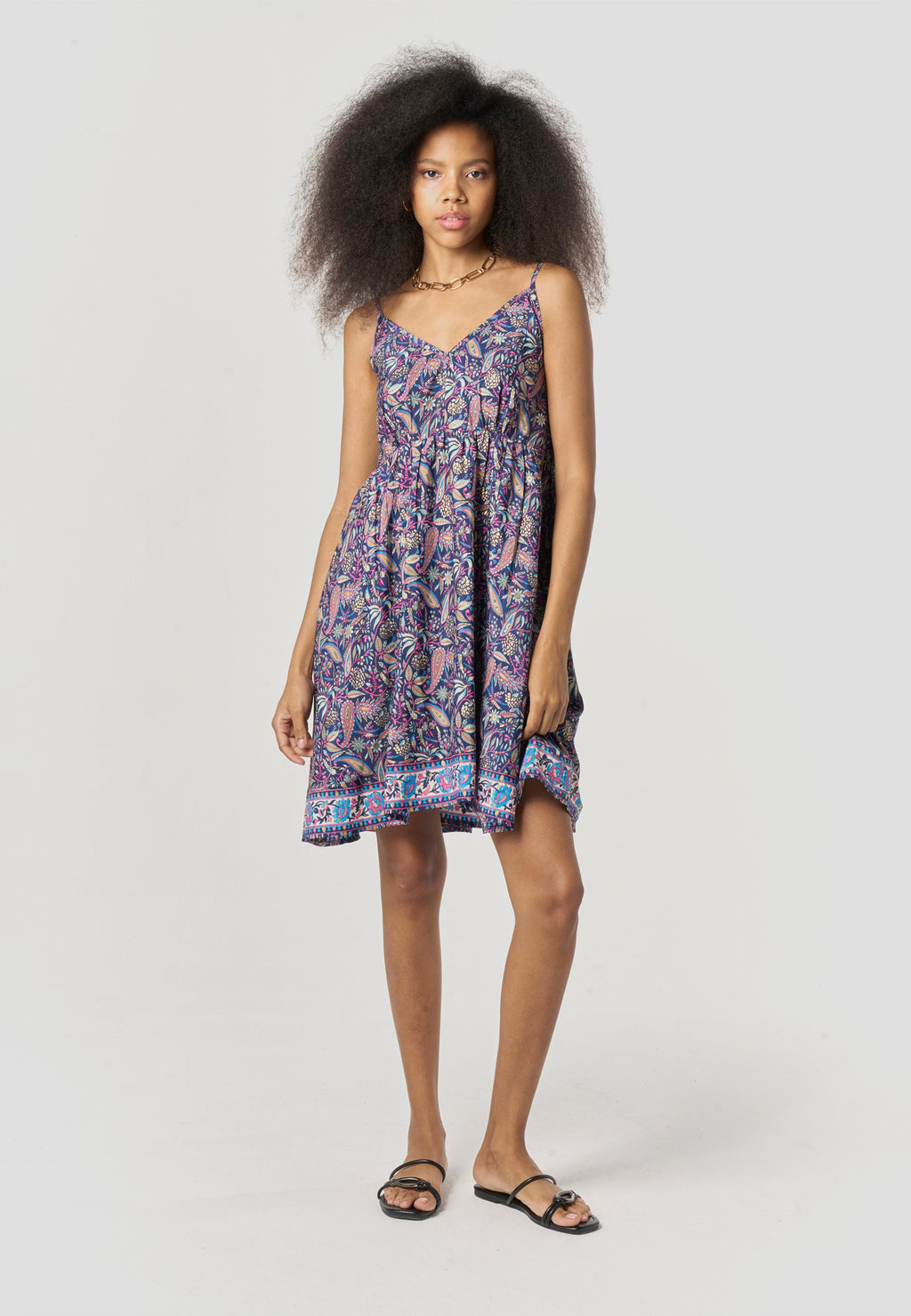 Vestido Mujer Corto Tirantes Estampado Paisley – Koroshi 2612VS76