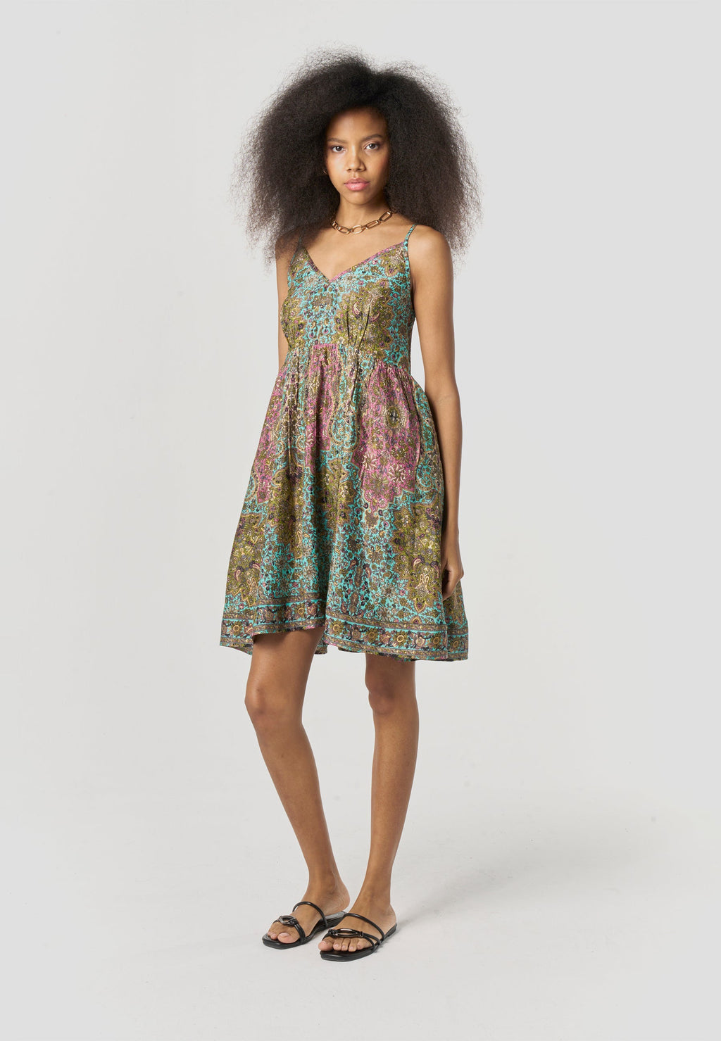 Vestido Mujer Corto Tirantes Estampado Paisley – Koroshi 2612VS76