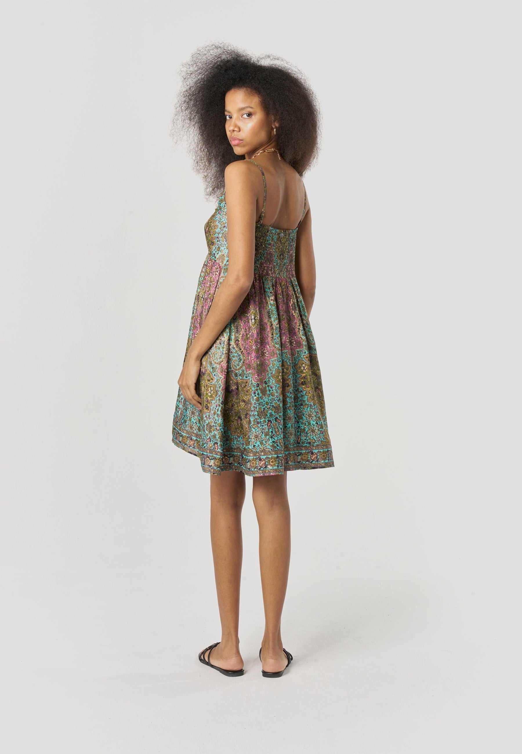 Vestido Mujer Corto Tirantes Estampado Paisley – Koroshi 2612VS76
