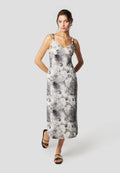 Vestido Mujer Midi Tirantes Estampado – Koroshi Gris