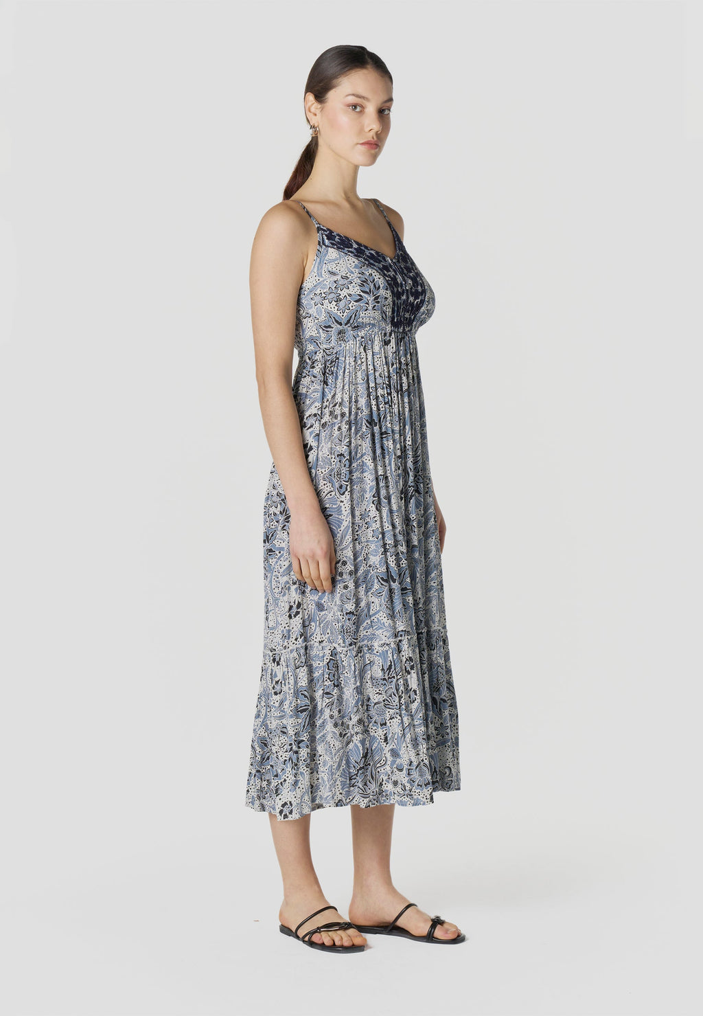 Vestido Mujer Largo Tirantes Estampado Floral – Koroshi 2612VS85