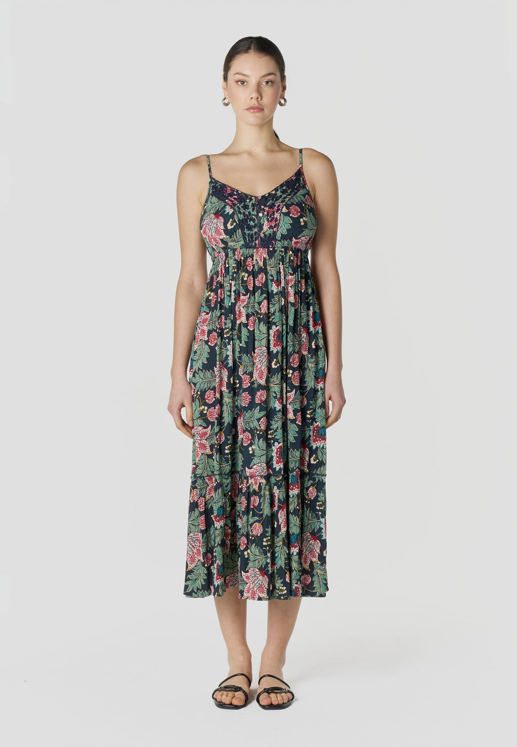 Vestido Mujer Largo Tirantes Estampado Floral – Koroshi 2612VS85
