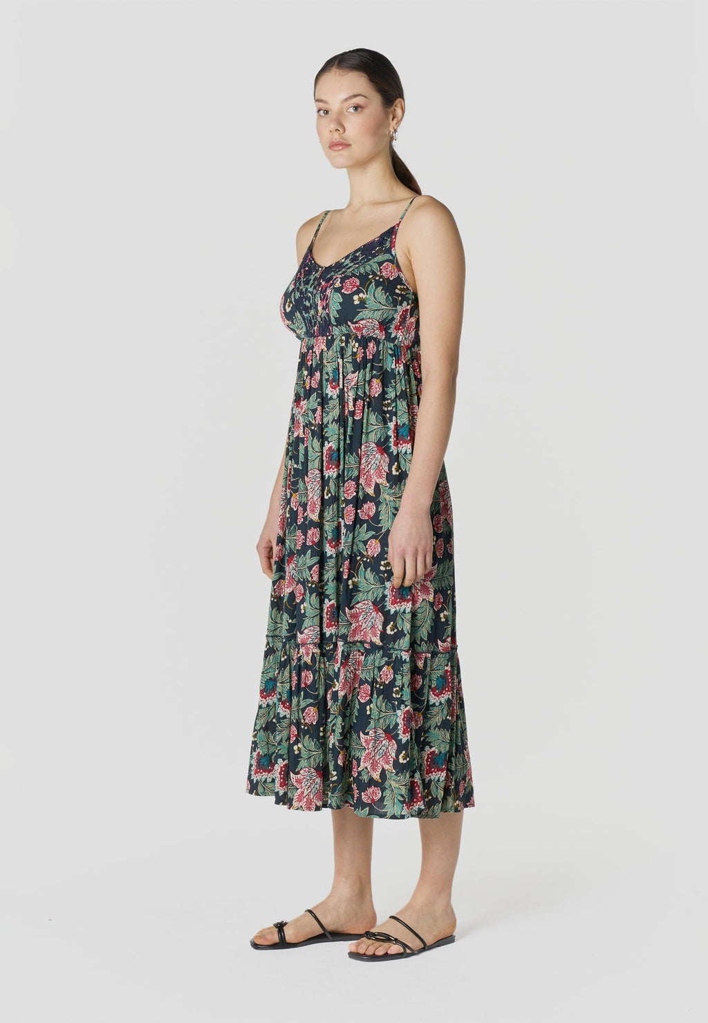Vestido Mujer Largo Tirantes Estampado Floral – Koroshi 2612VS85