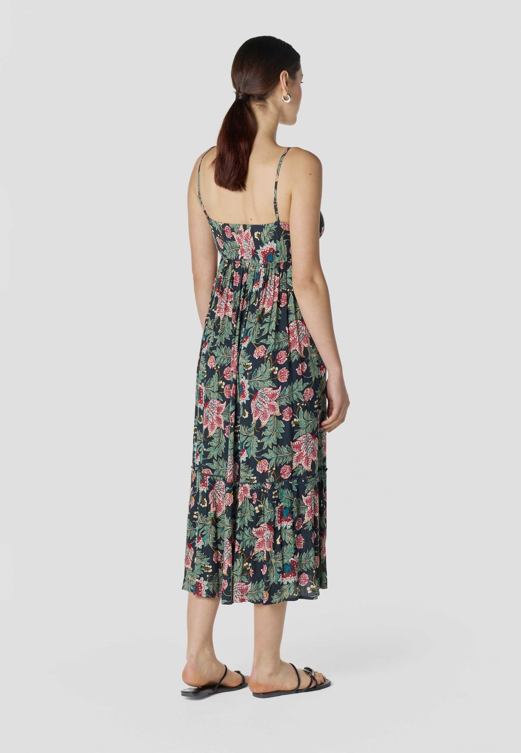 Vestido Mujer Largo Tirantes Estampado Floral – Koroshi 2612VS85