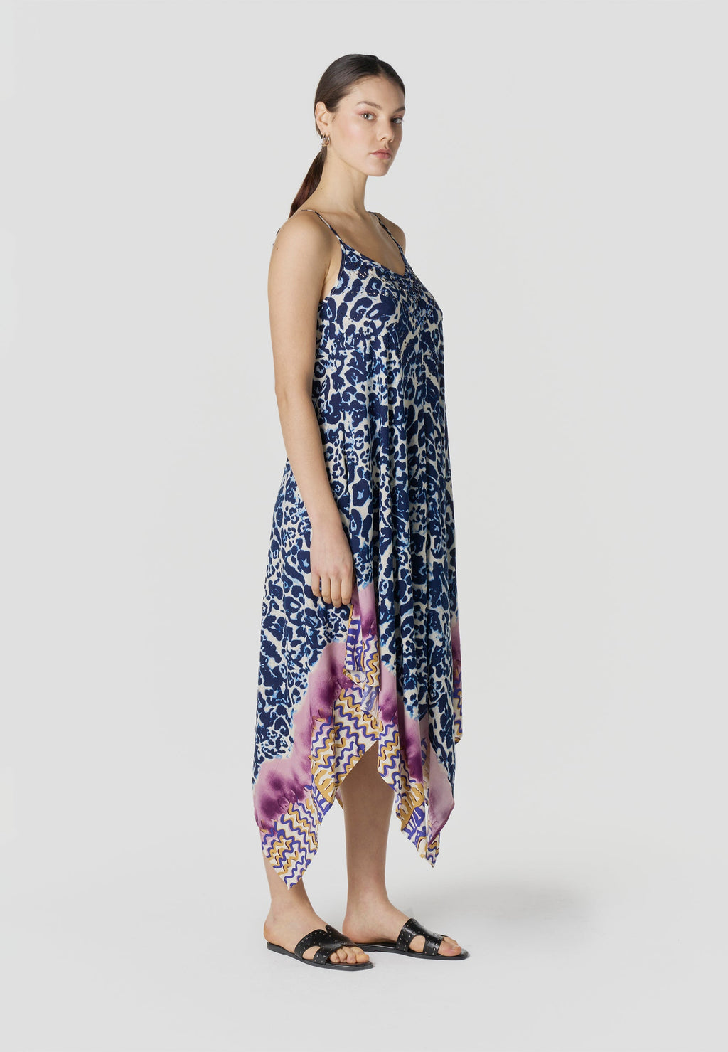 Vestido Mujer Largo Tirantes Estampado Asimétrico – Koroshi 2612VS89