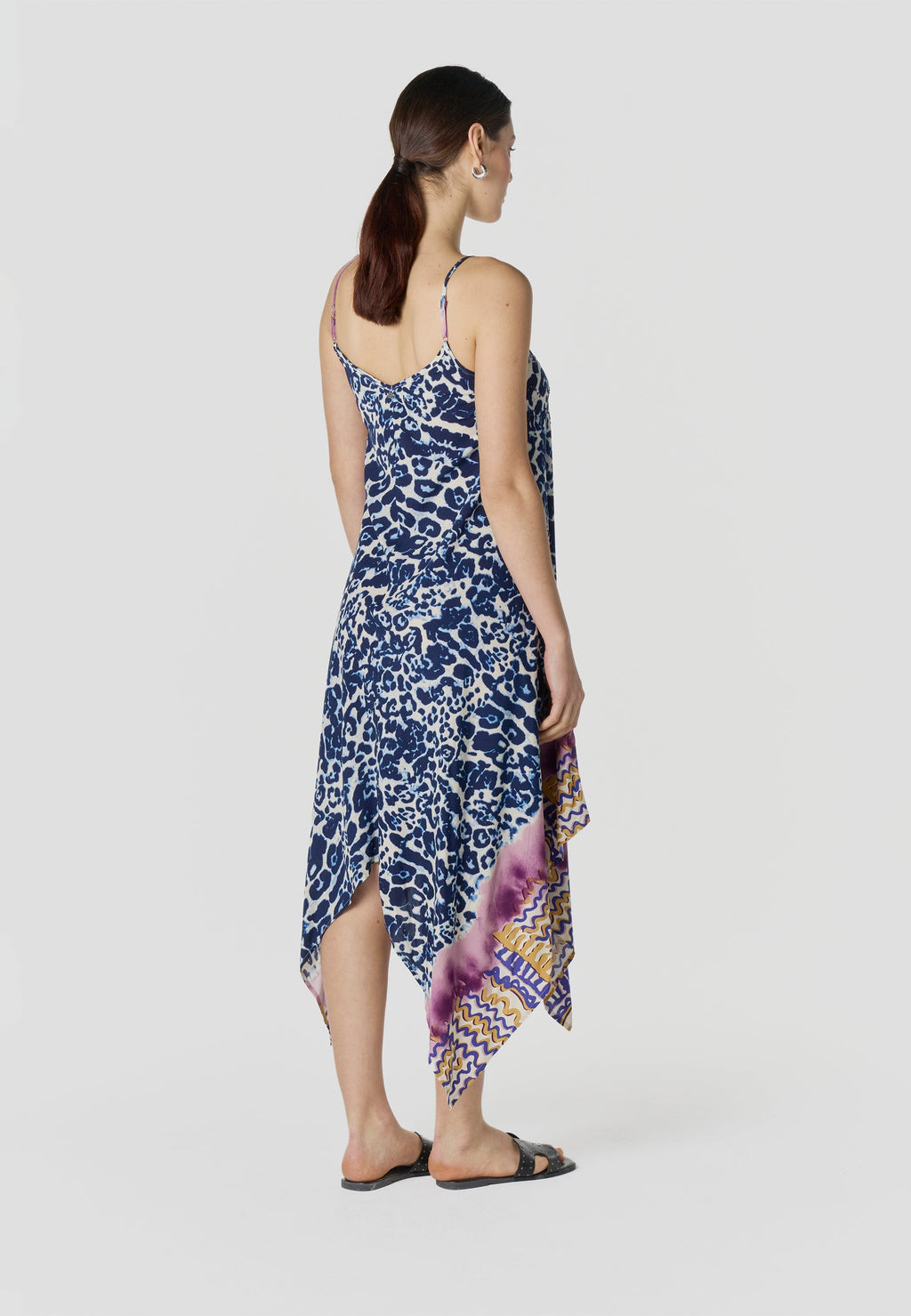 Vestido Mujer Largo Tirantes Estampado Asimétrico – Koroshi 2612VS89