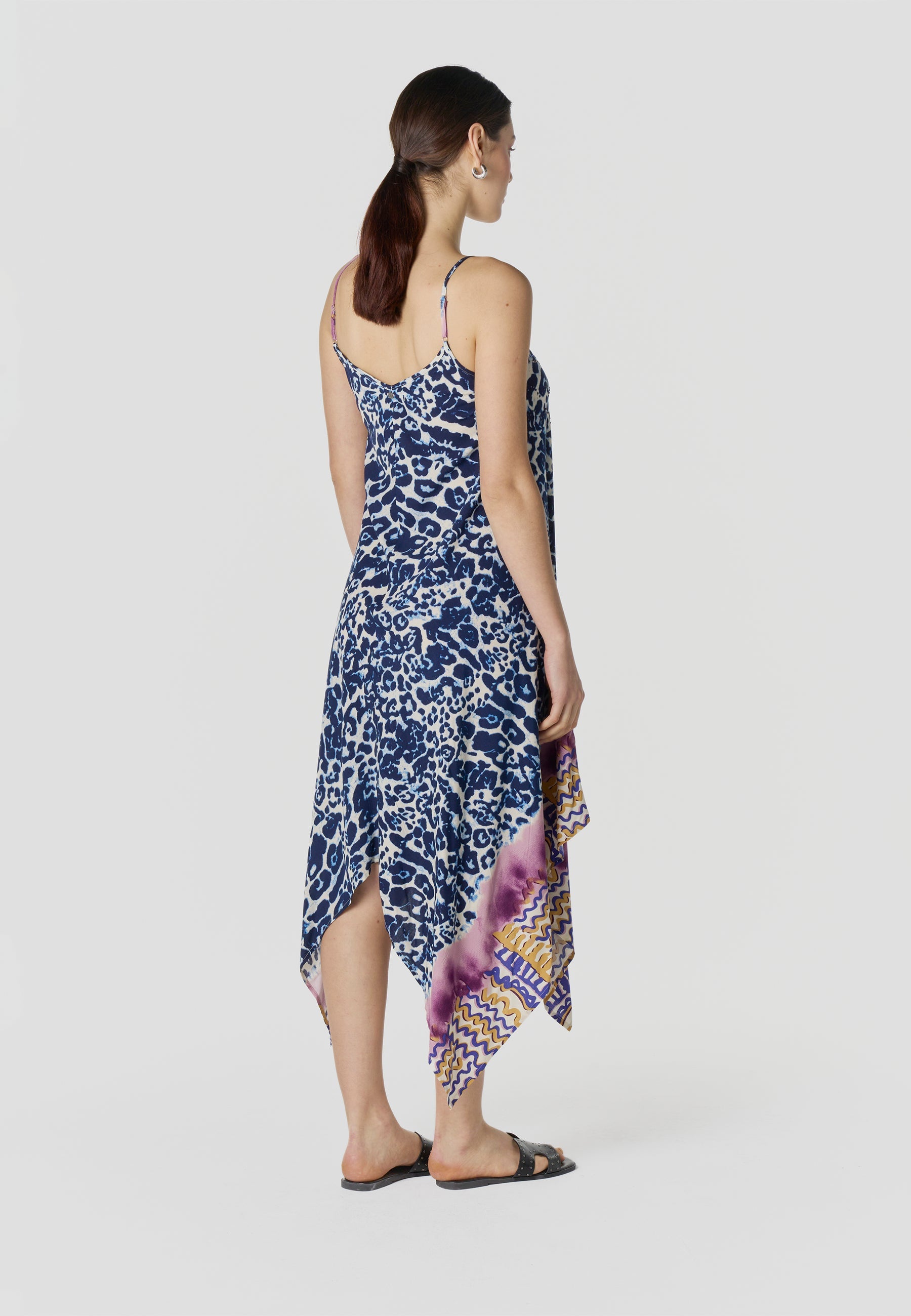 Vestido Mujer Largo Tirantes Estampado Asimétrico – Koroshi 2612VS89