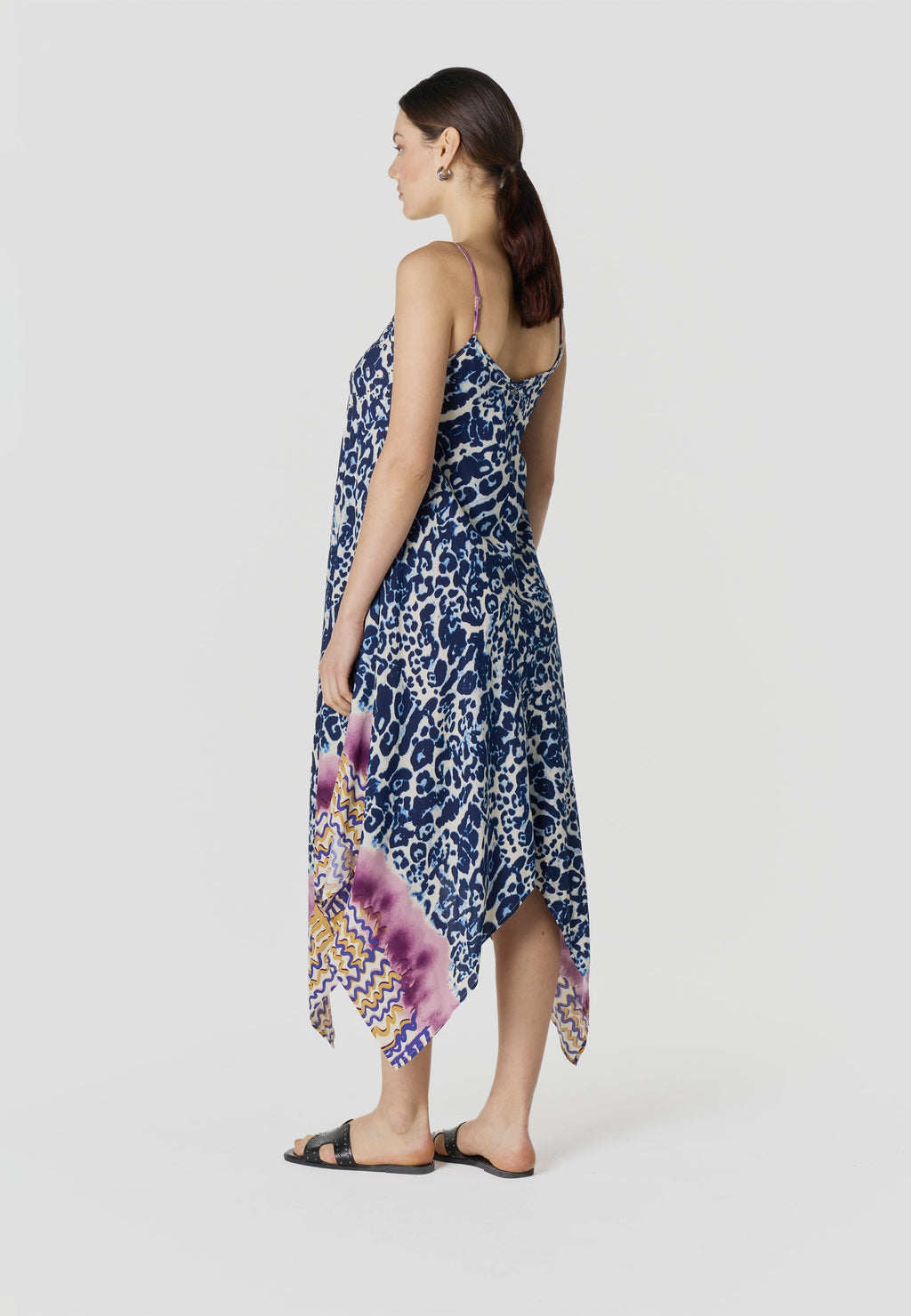 Vestido Mujer Largo Tirantes Estampado Asimétrico – Koroshi 2612VS89