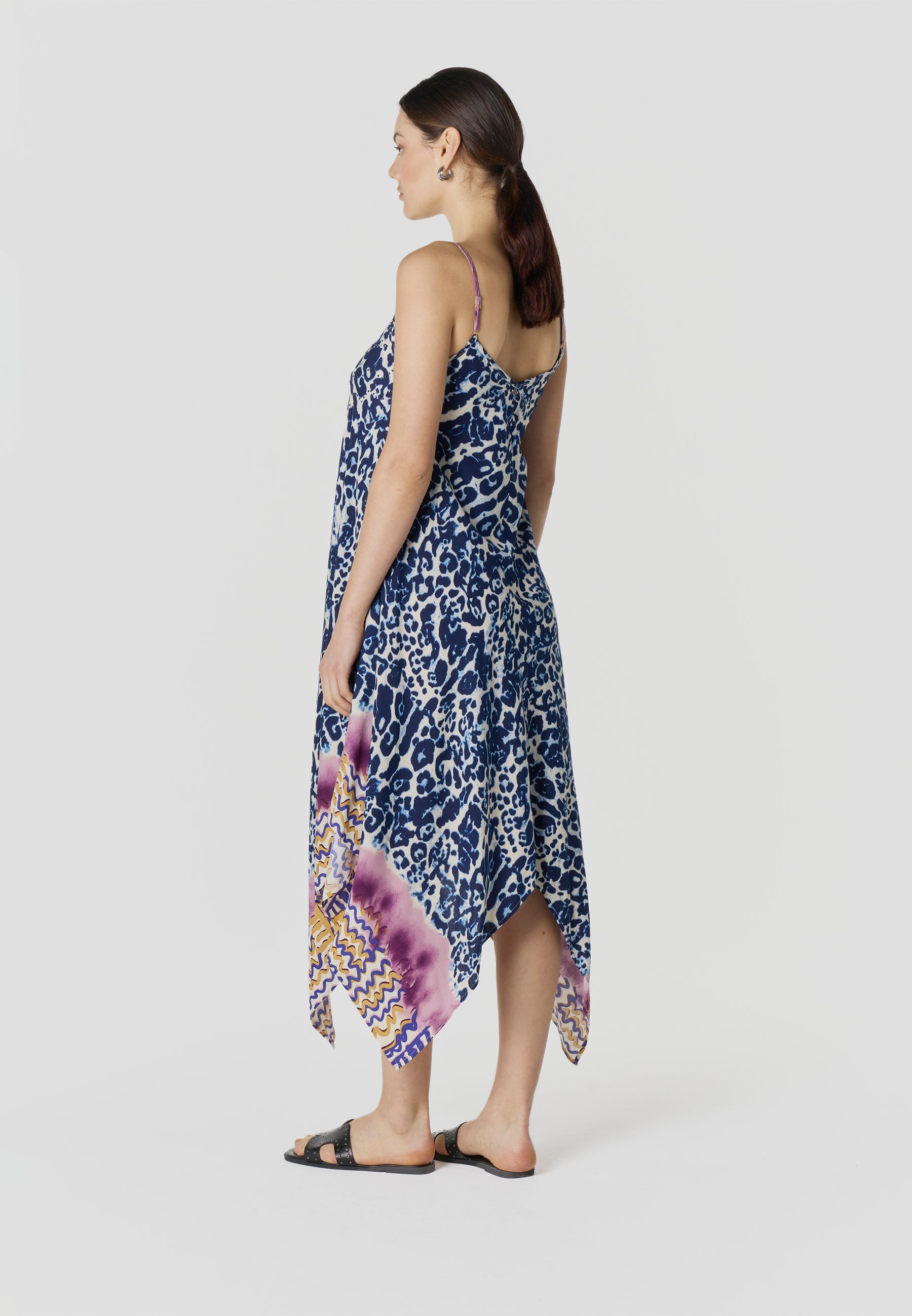 Vestido Mujer Largo Tirantes Estampado Asimétrico – Koroshi 2612VS89