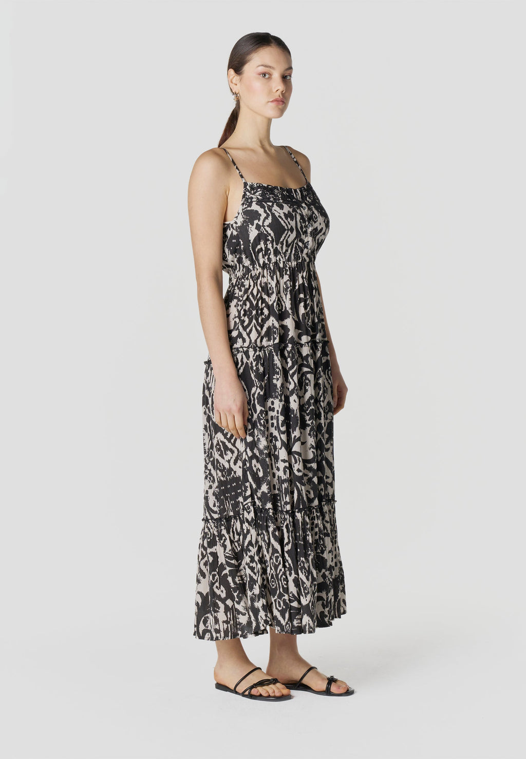 Vestido Mujer Largo Tirantes Estampado Fluido – Koroshi 2612VS90