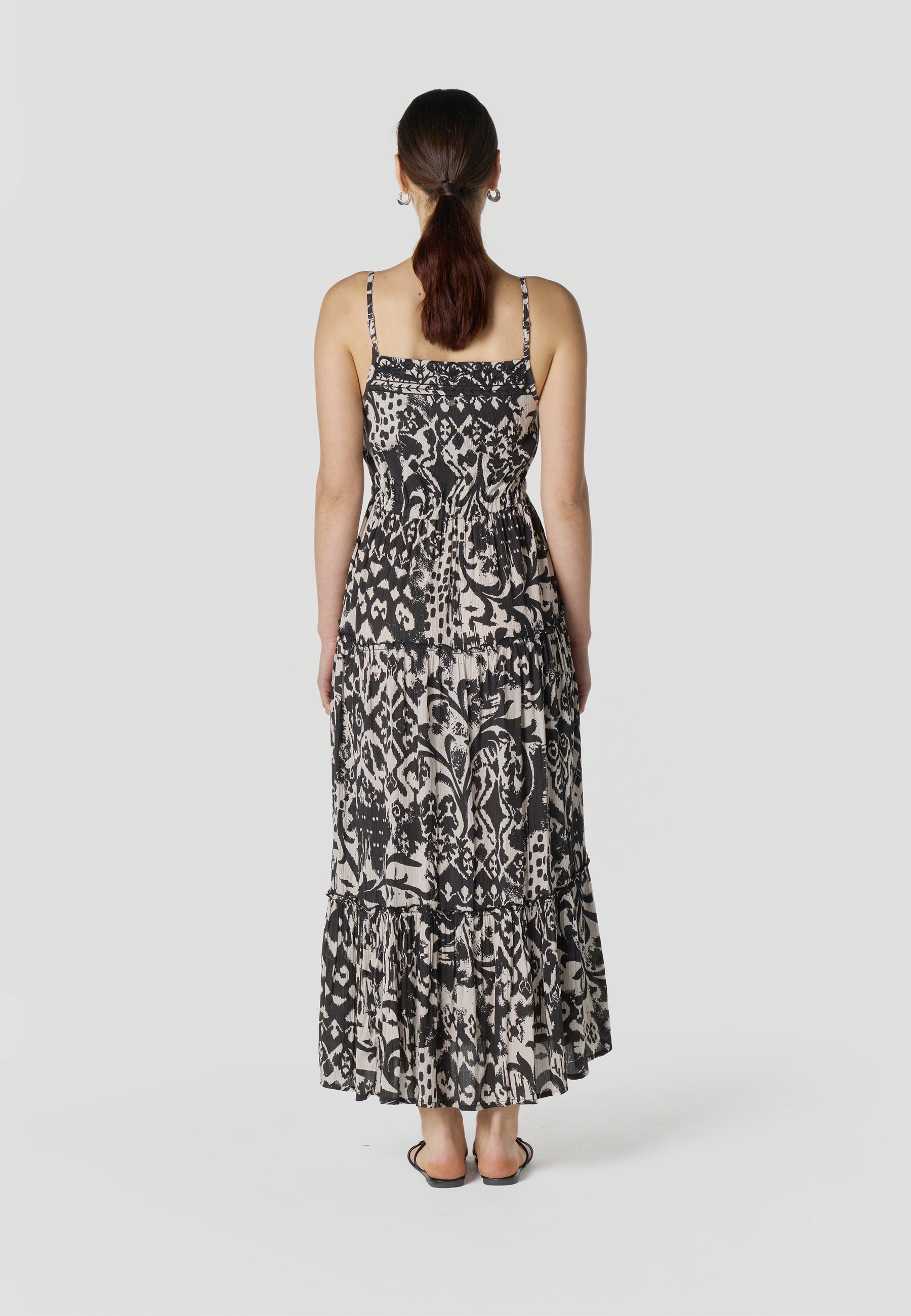 Vestido Mujer Largo Tirantes Estampado Fluido – Koroshi 2612VS90
