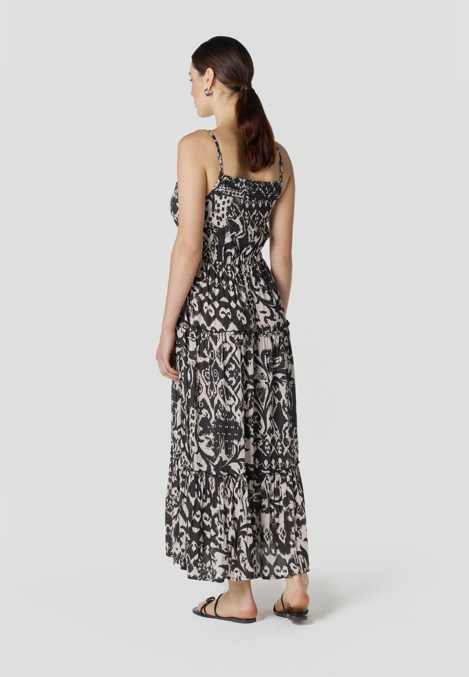 Vestido Mujer Largo Tirantes Estampado Fluido – Koroshi 2612VS90
