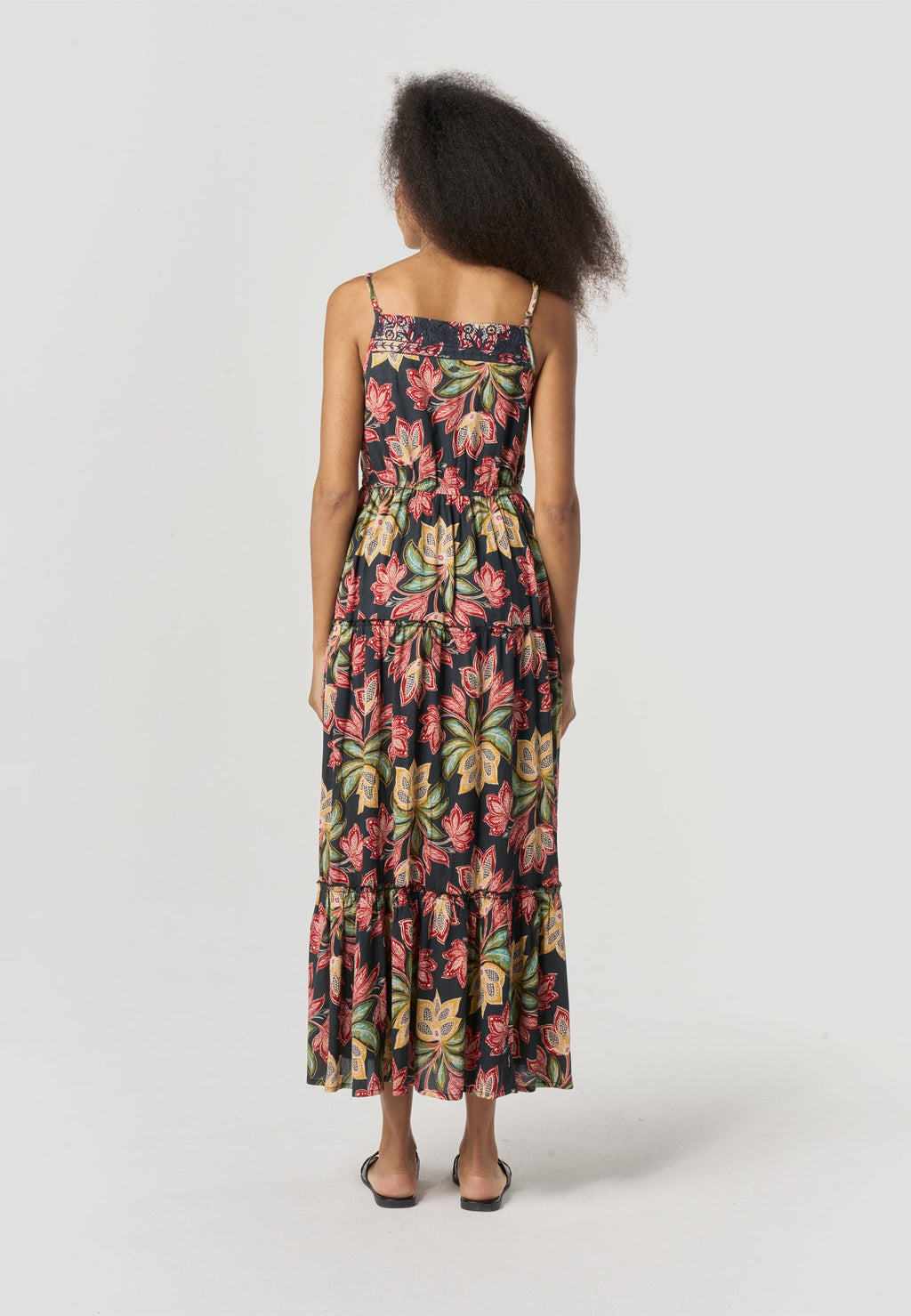 Vestido Mujer Largo Tirantes Estampado Fluido – Koroshi 2612VS90