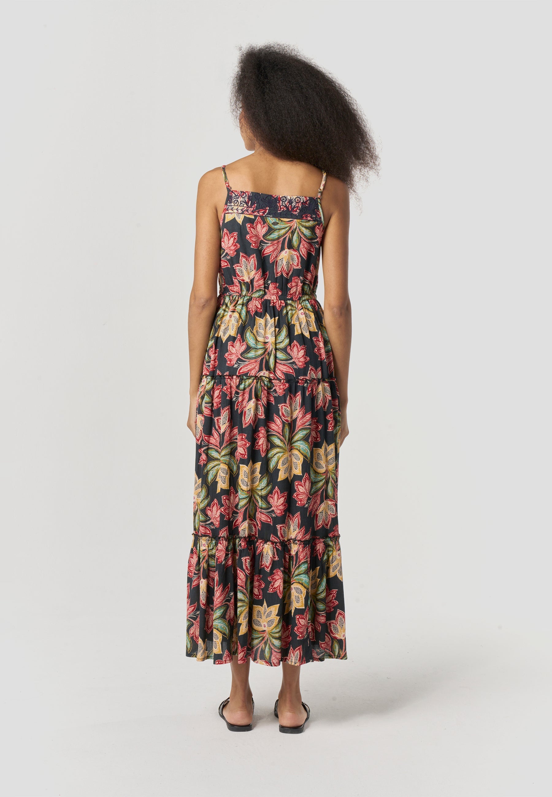 Vestido Mujer Largo Tirantes Estampado Fluido – Koroshi 2612VS90