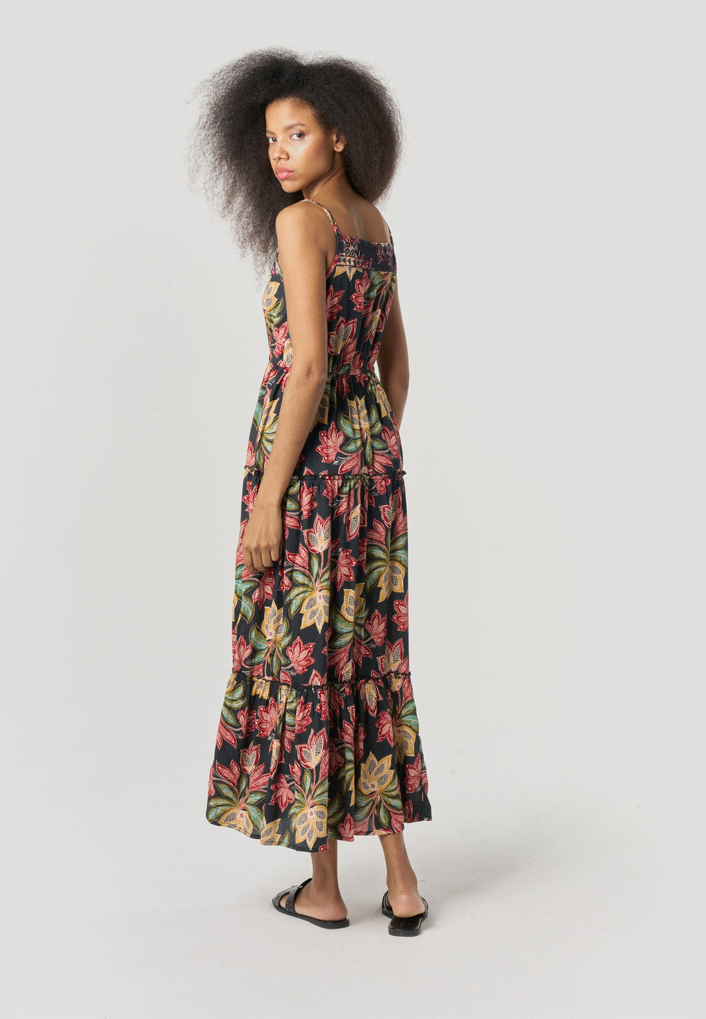 Vestido Mujer Largo Tirantes Estampado Fluido – Koroshi 2612VS90