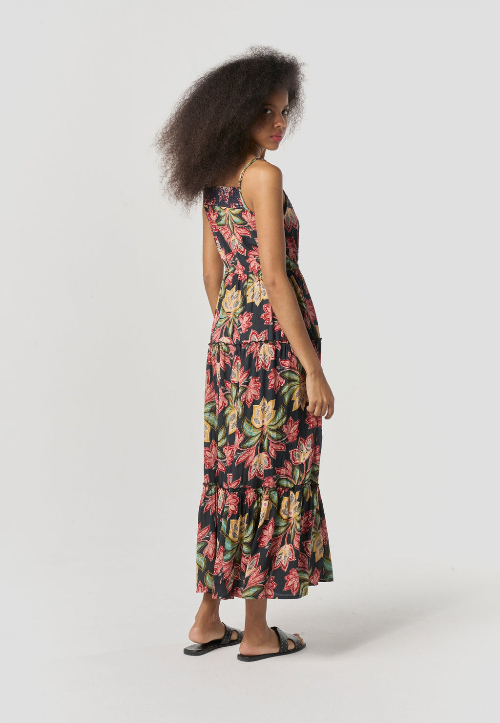 Vestido Mujer Largo Tirantes Estampado Fluido – Koroshi 2612VS90
