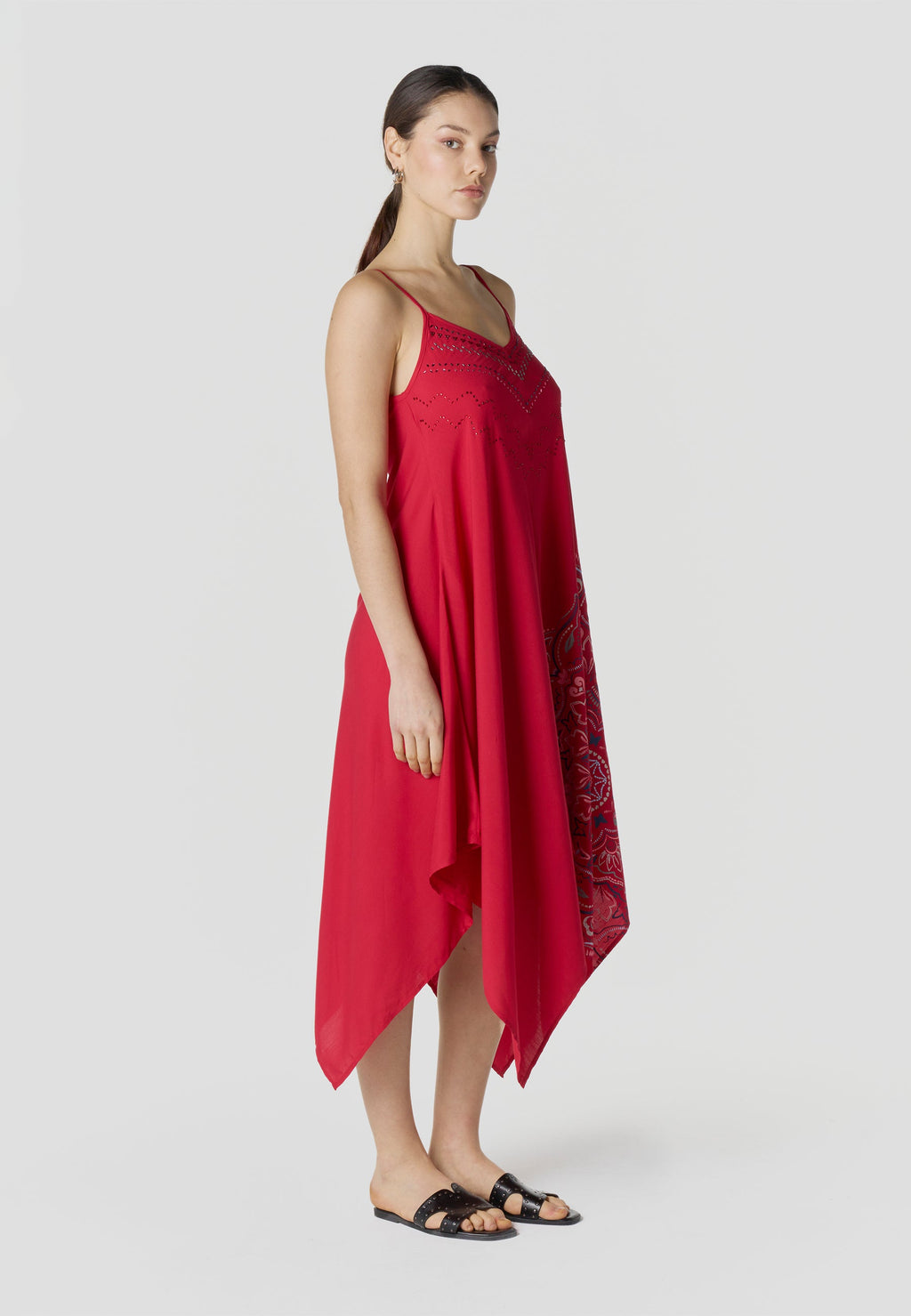 Vestido Mujer Largo Tirantes Estampado Mandala Asimétrico – Koroshi 2612VS91