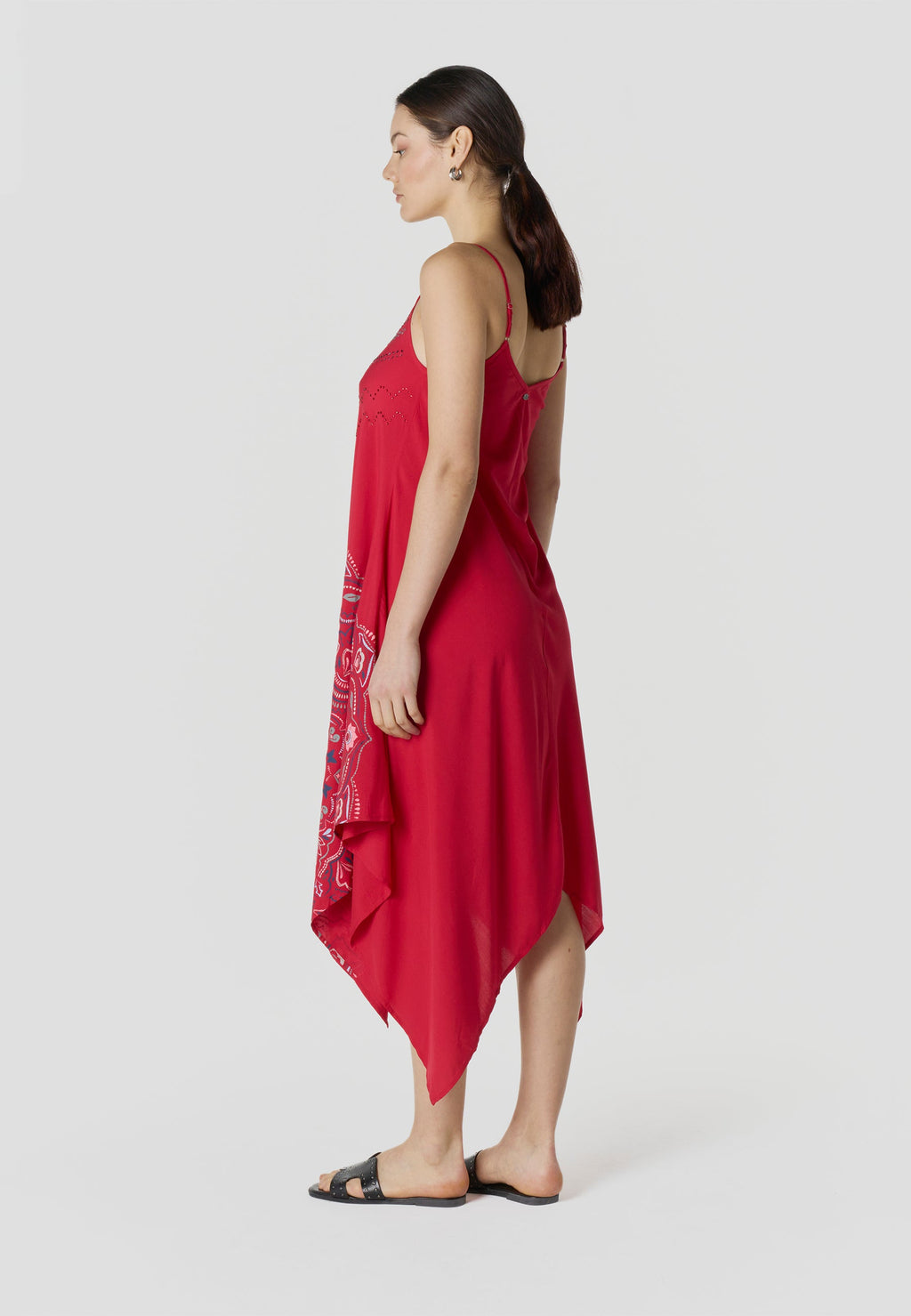 Vestido Mujer Largo Tirantes Estampado Mandala Asimétrico – Koroshi 2612VS91
