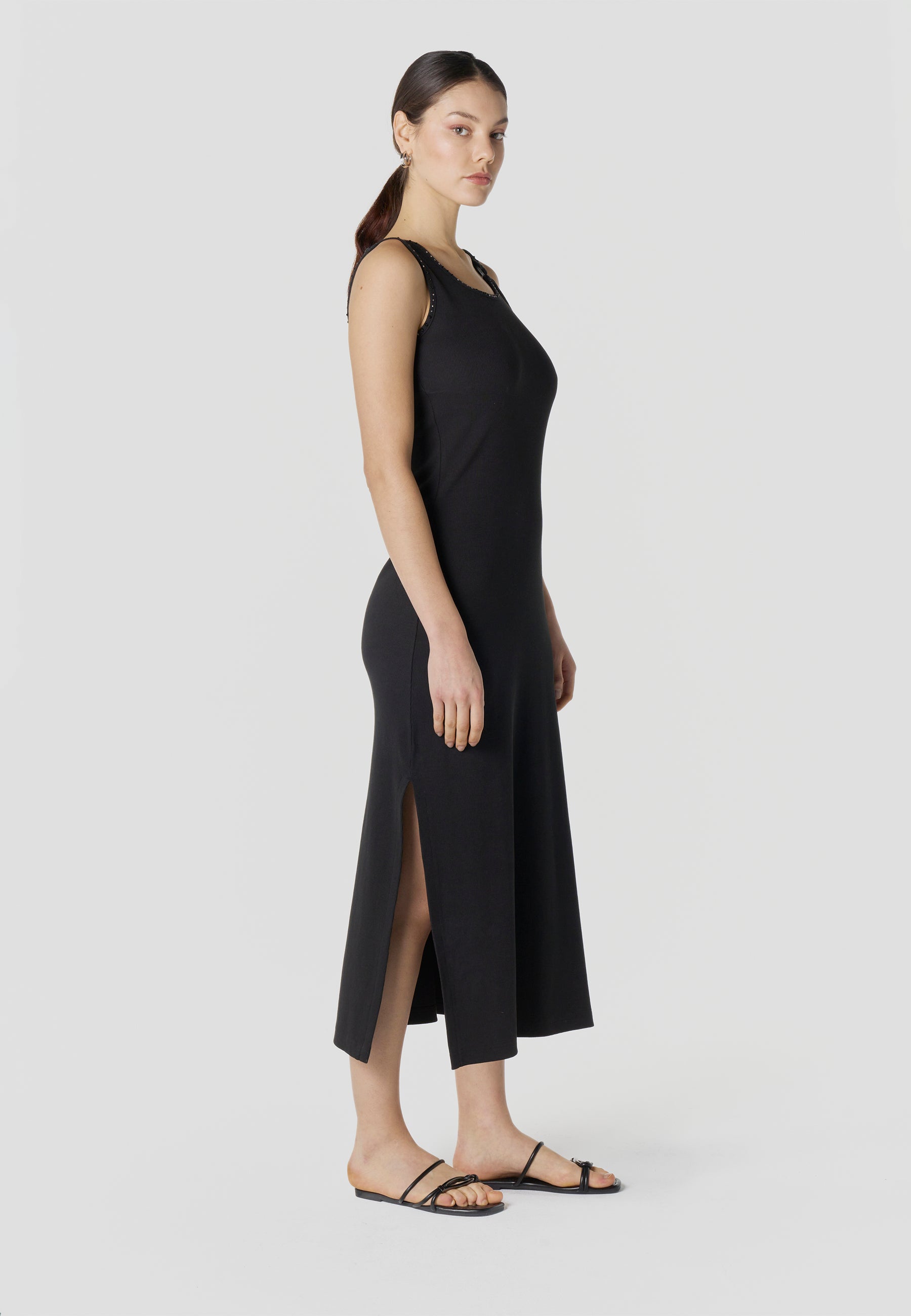 Vestido Mujer Largo Punto Acanalado – Koroshi 2612VS99