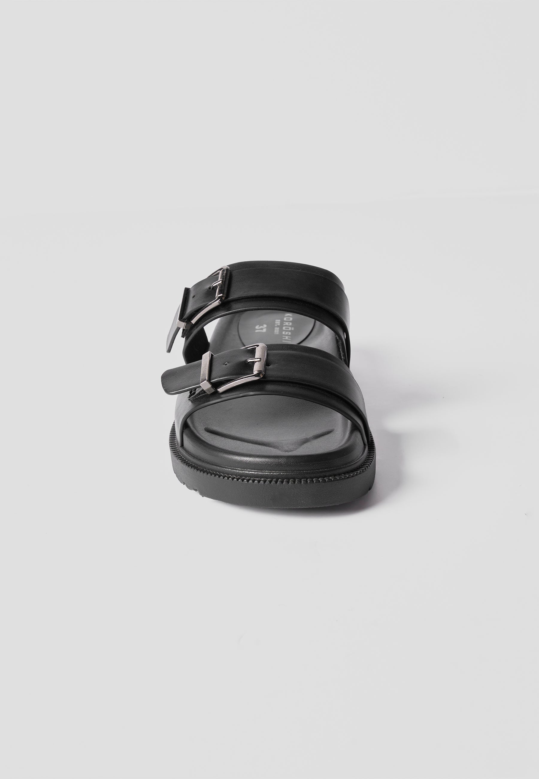 Sandalias Planas Mujer Doble Correa – Koroshi Negra