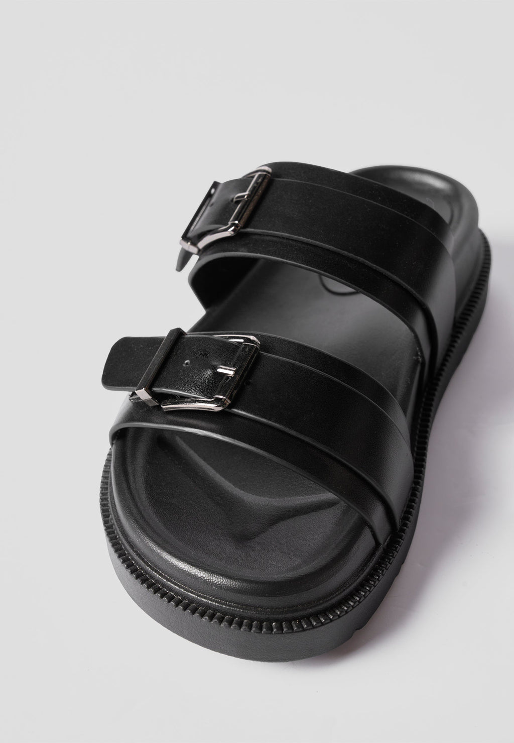 Sandalias Planas Mujer Doble Correa – Koroshi Negra