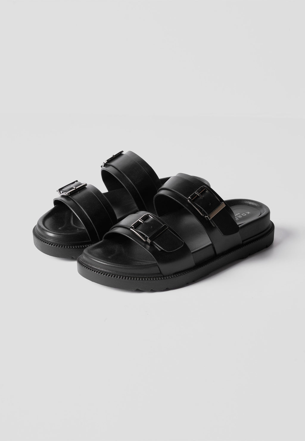 Sandalias Planas Mujer Doble Correa – Koroshi Negra